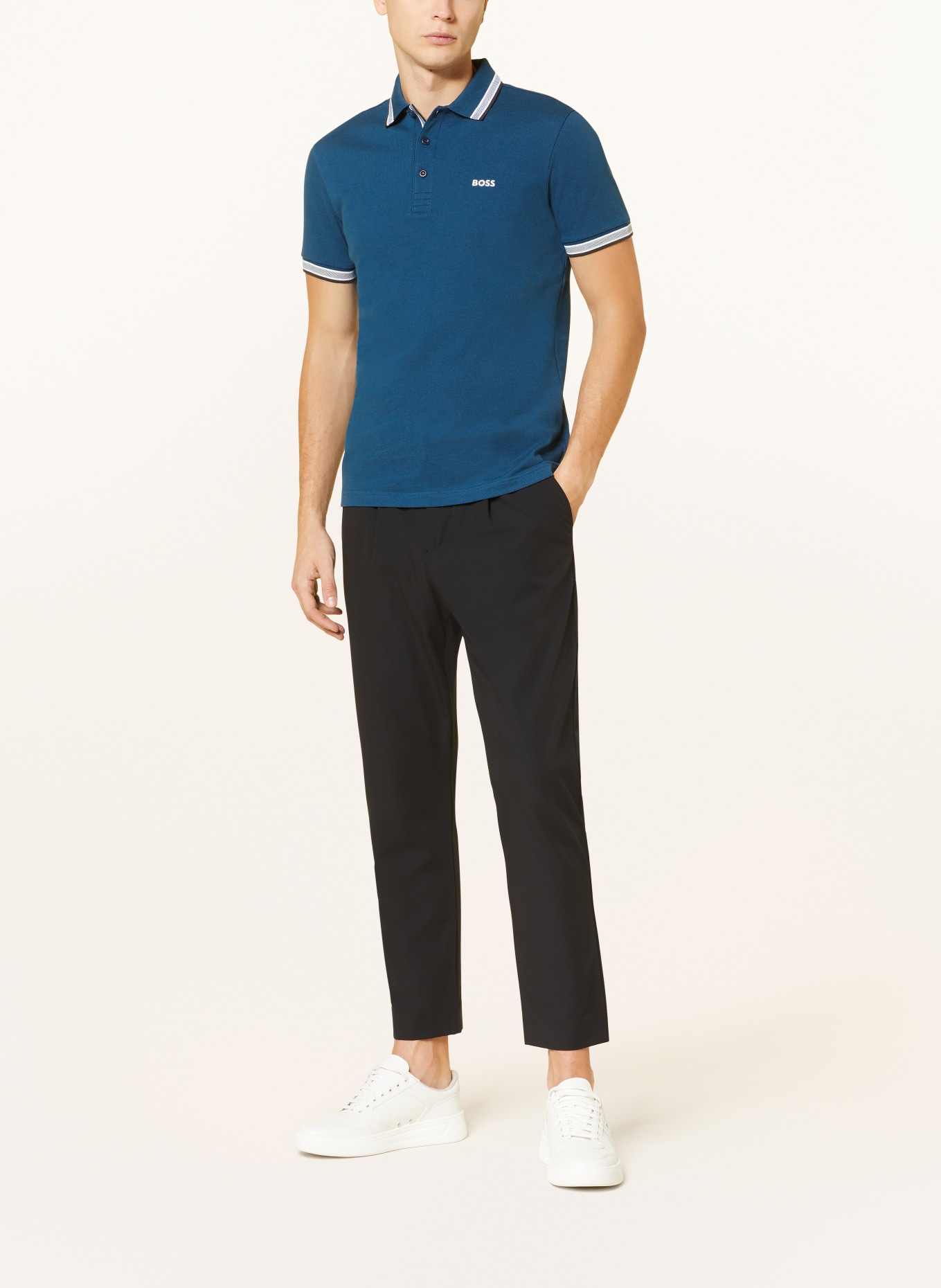 BOSS Piqué-Poloshirt PADDY CURVED Regular Fit, Farbe: DUNKELBLAU (Bild 2)