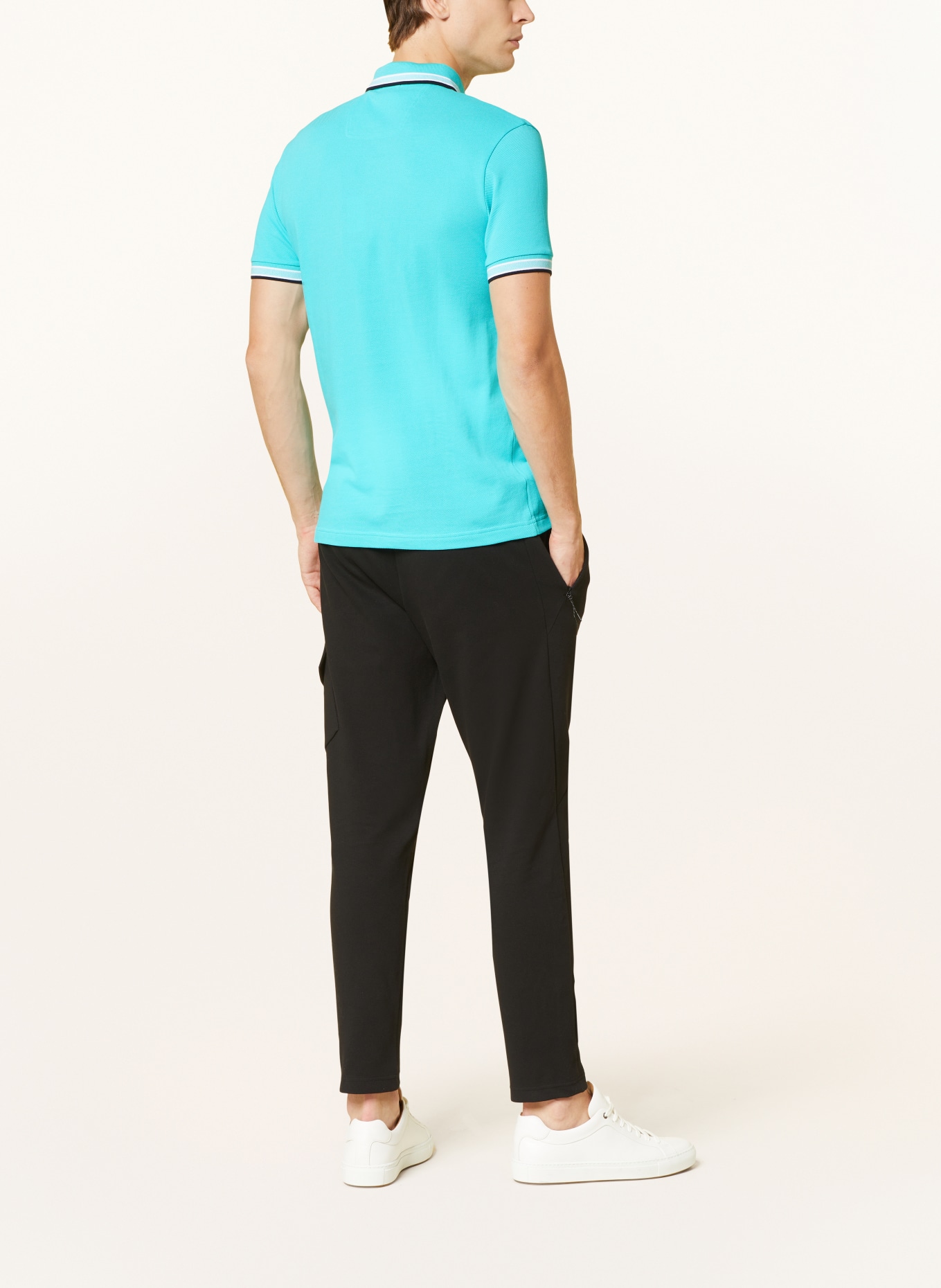 BOSS Piqué-Poloshirt PADDY CURVED Regular Fit, Farbe: TÜRKIS (Bild 3)