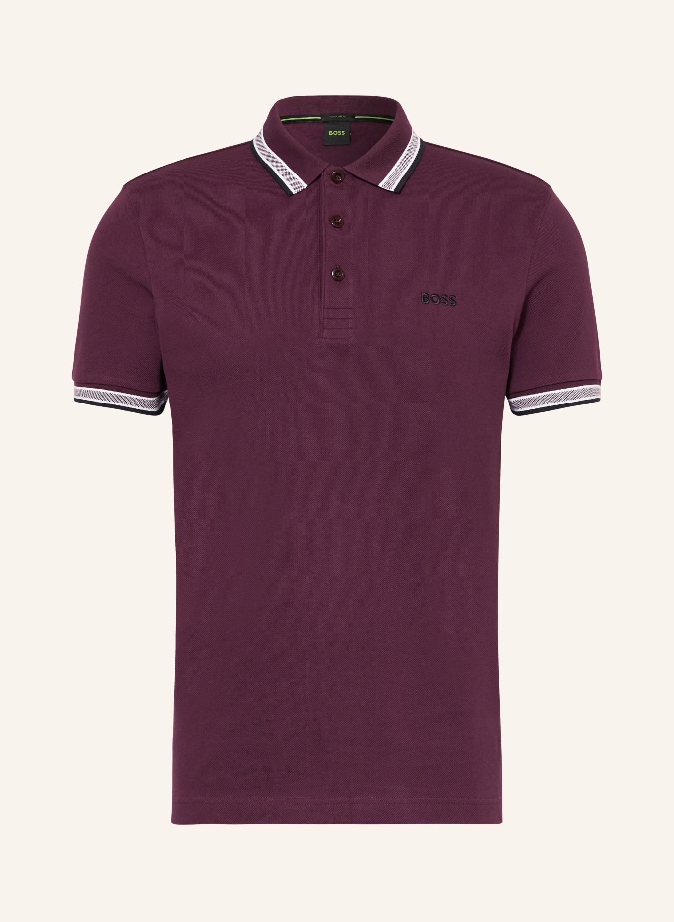 BOSS Piqué-Poloshirt PADDY CURVED Regular Fit, Farbe: DUNKELROT (Bild 1)