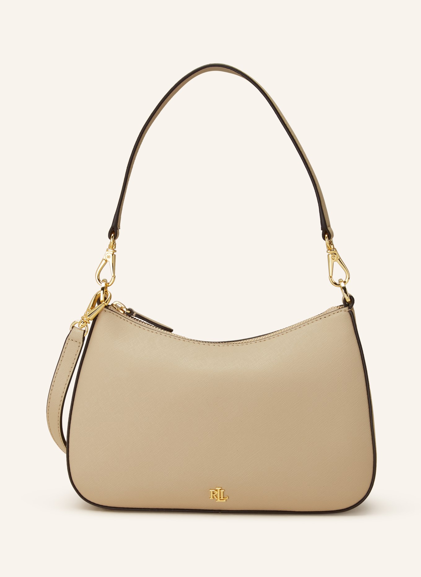 LAUREN RALPH LAUREN Saffiano shoulder bag DANNI 26 in light brown
