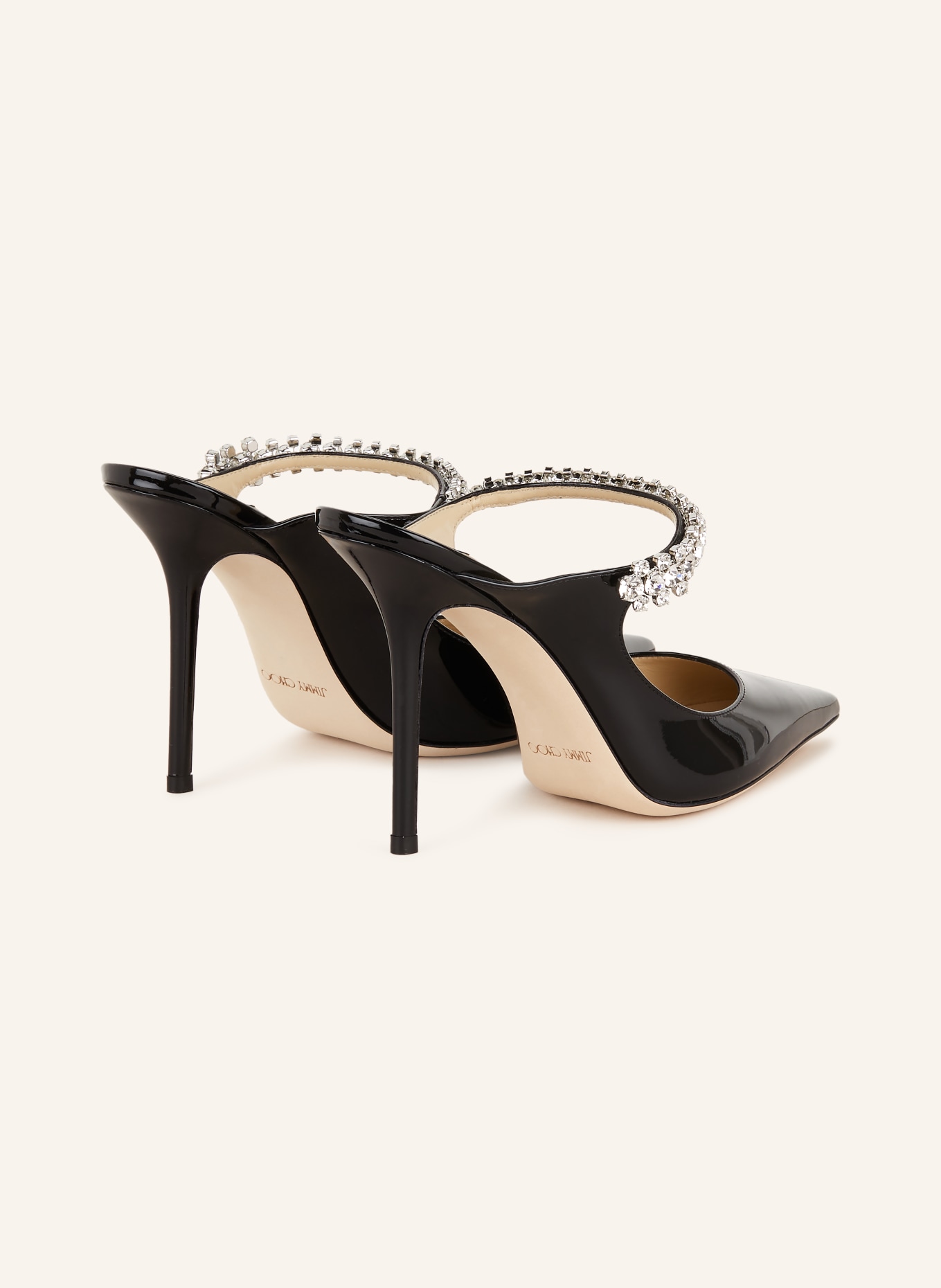 JIMMY CHOO Mules BING 100 with decorative gems, Color: BLACK (Image 2)