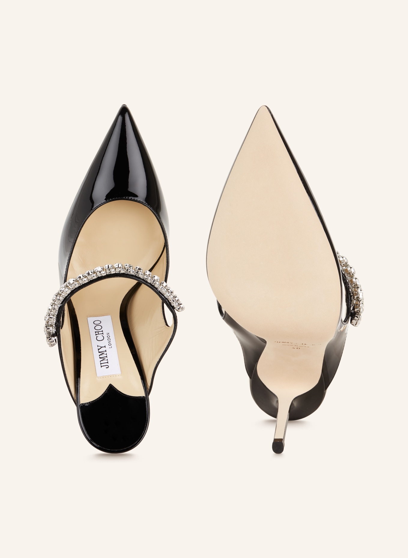 JIMMY CHOO Mules BING 100 with decorative gems, Color: BLACK (Image 5)