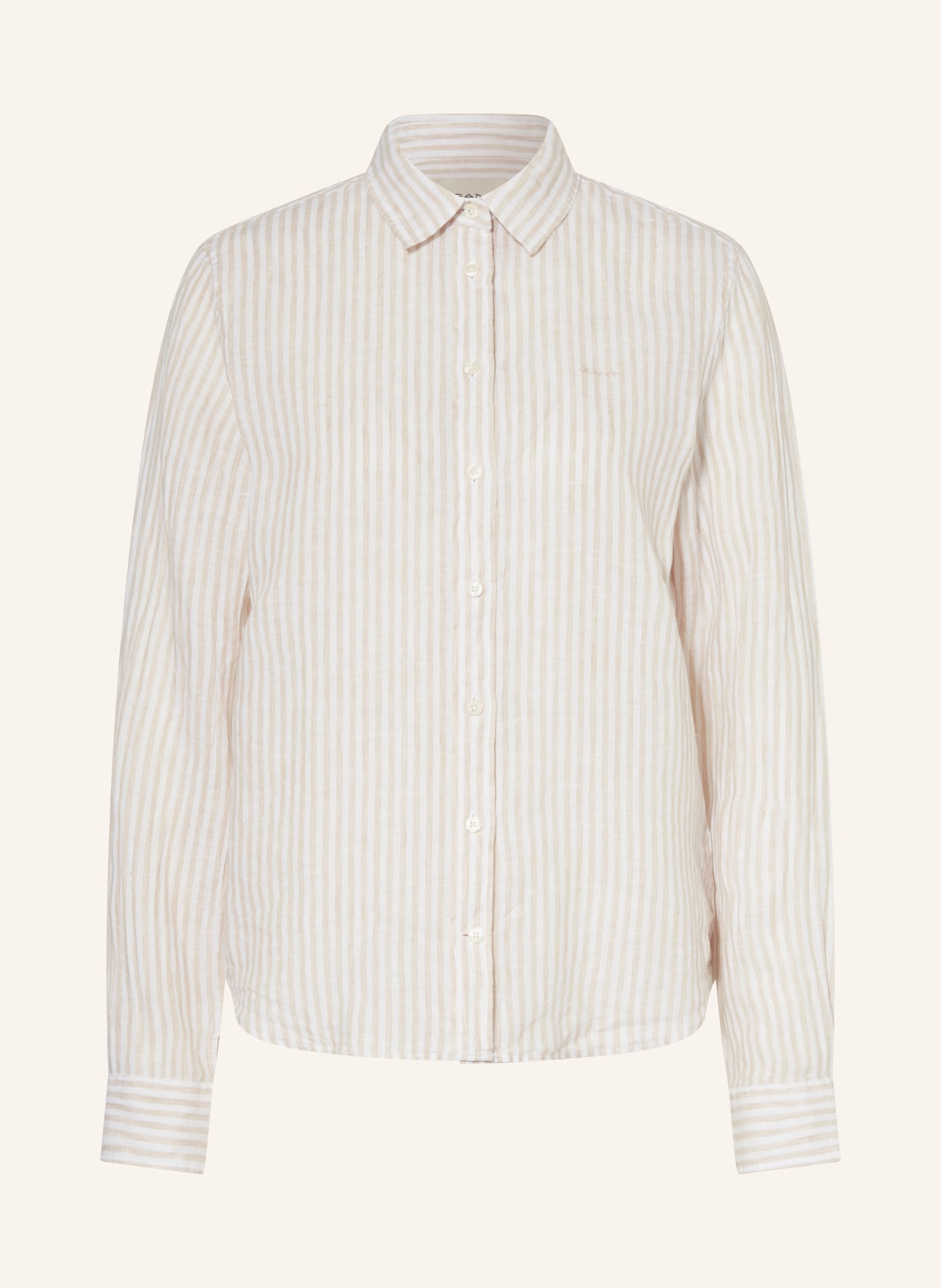 GANT Shirt blouse made of linen, Color: CREAM/ BEIGE (Image 1)