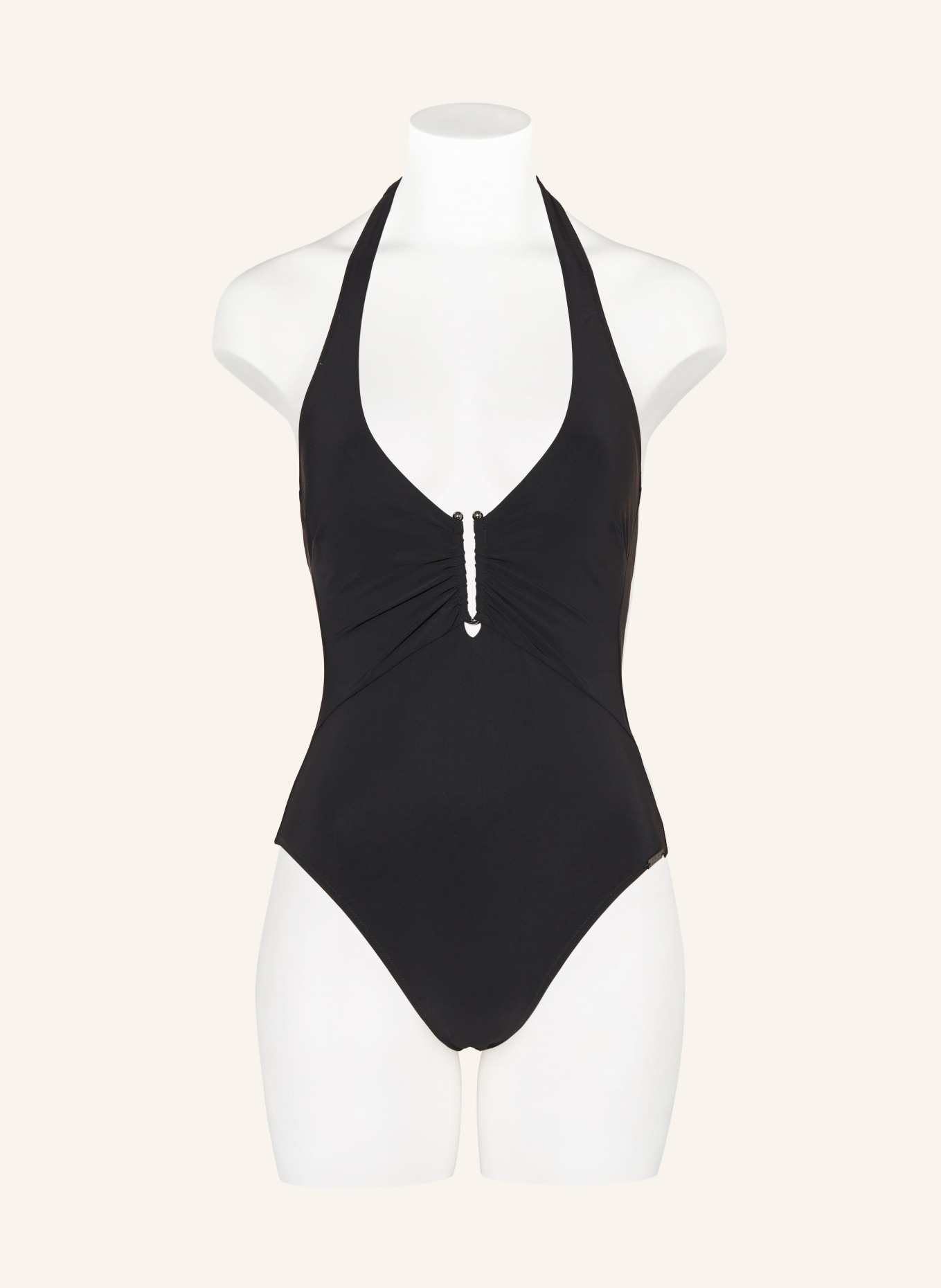 MARYAN MEHLHORN Halter neck swimsuit HONESTY, Color: BLACK (Image 2)