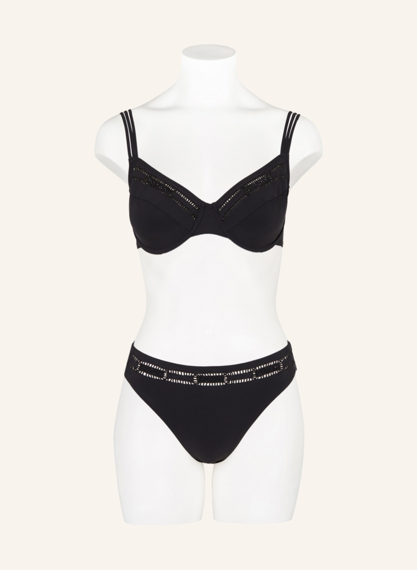 MARYAN MEHLHORN Underwired bikini top OUVERTURE with decorative gems, Color: BLACK (Image 2)