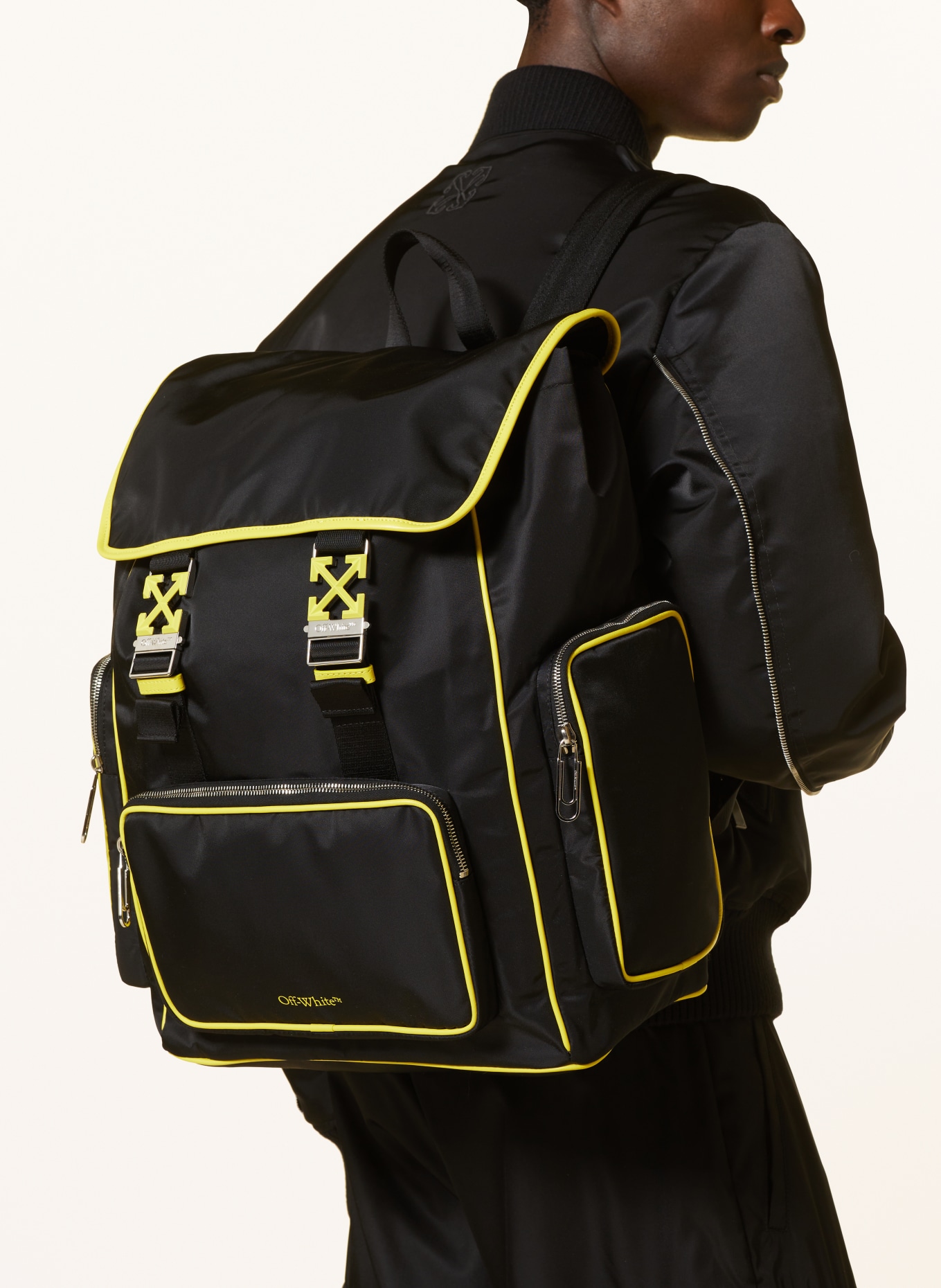 Off-White Backpack ARROW TUC, Color: BLACK/ YELLOW (Image 4)