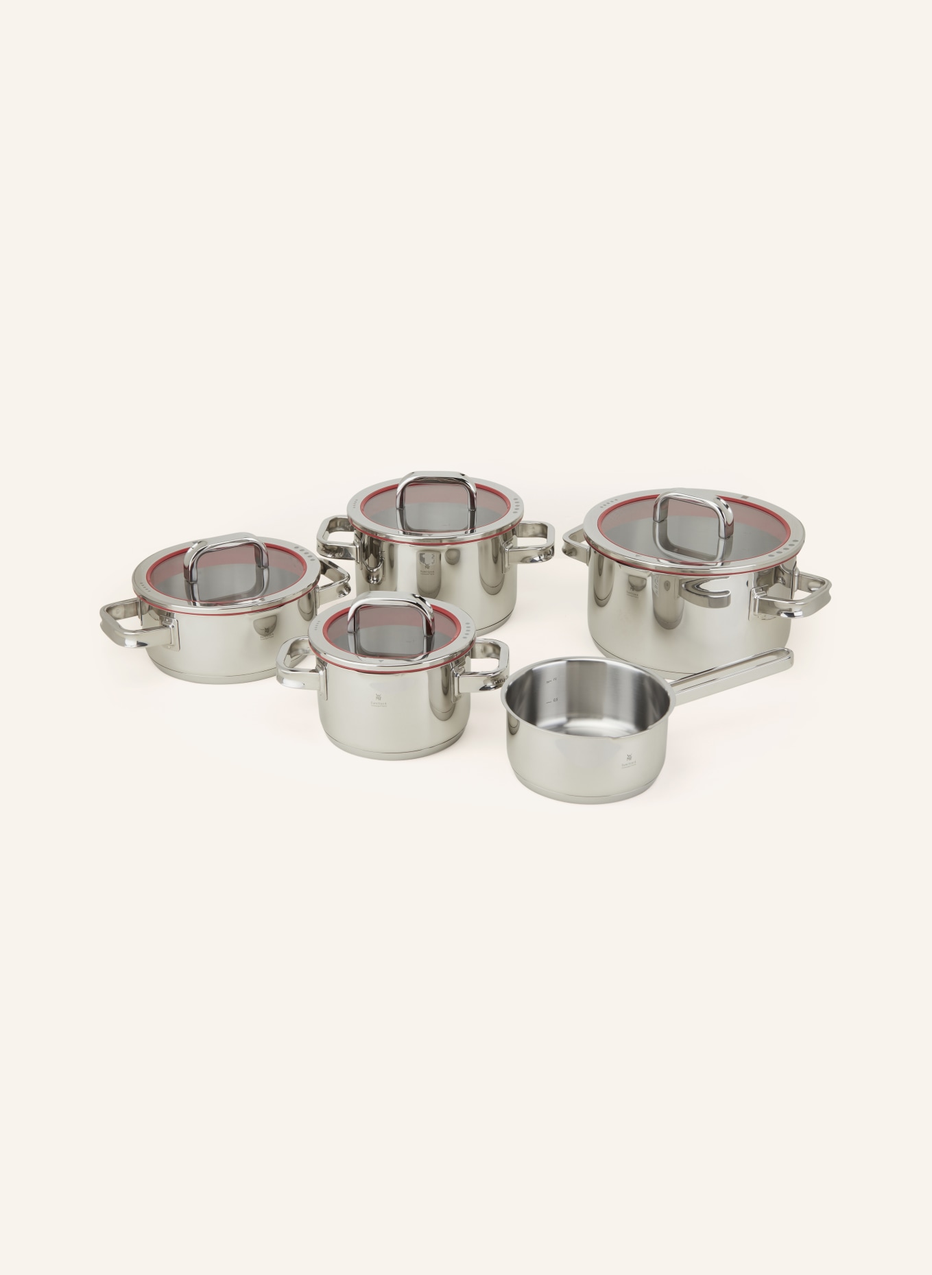 WMF 5-piece Pot set FUNCTION 4, Color: SILVER/ RED (Image 1)