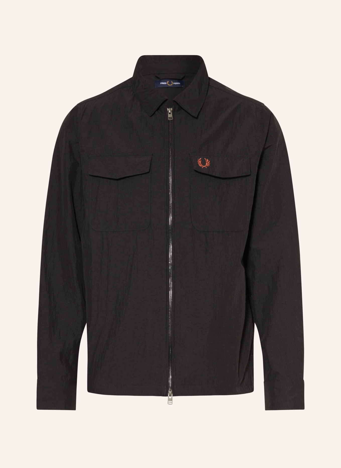 FRED PERRY Overshirt, Color: BLACK (Image 1)