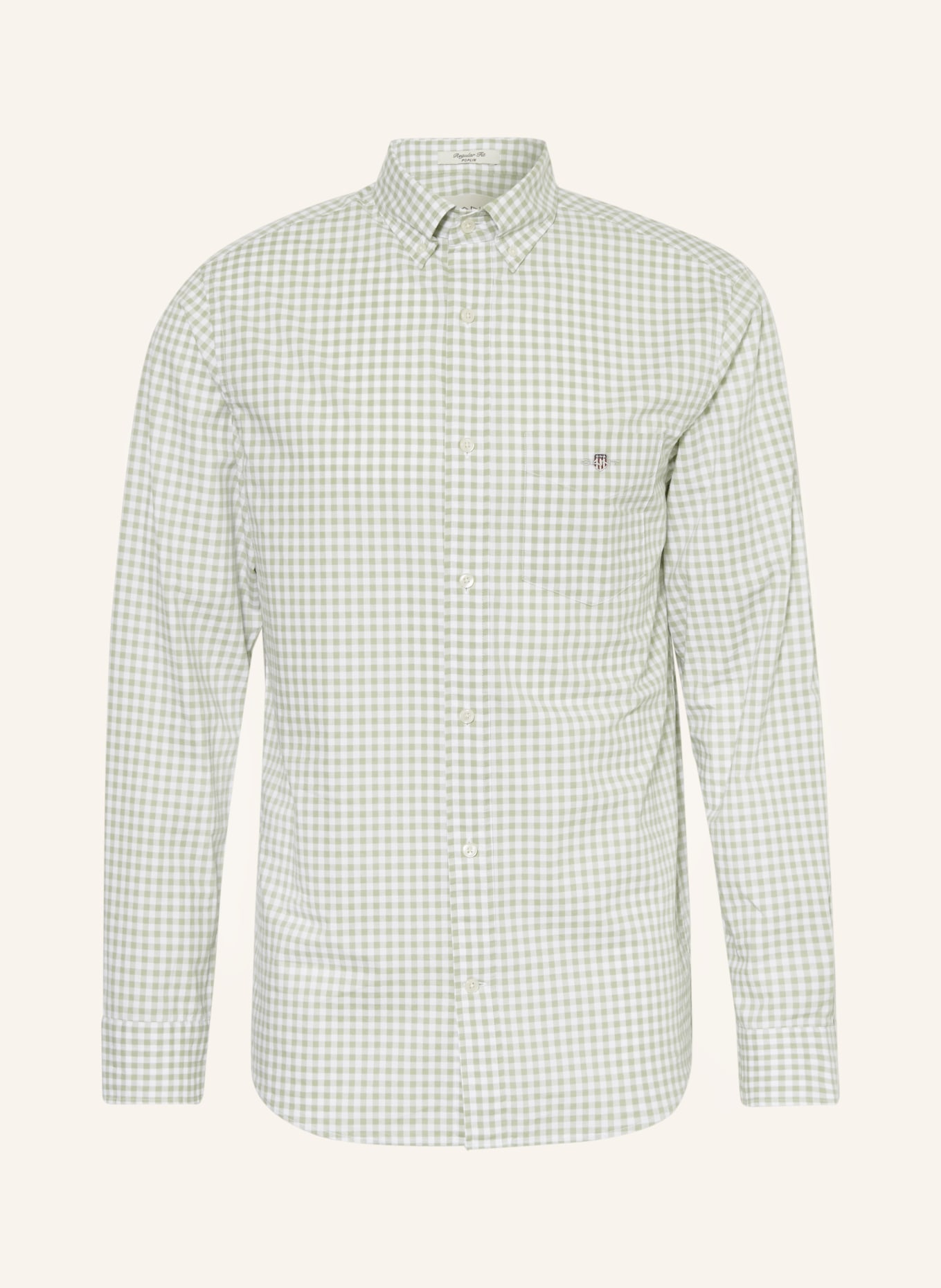 GANT Shirt regular fit, Color: WHITE/ LIGHT GREEN (Image 1)