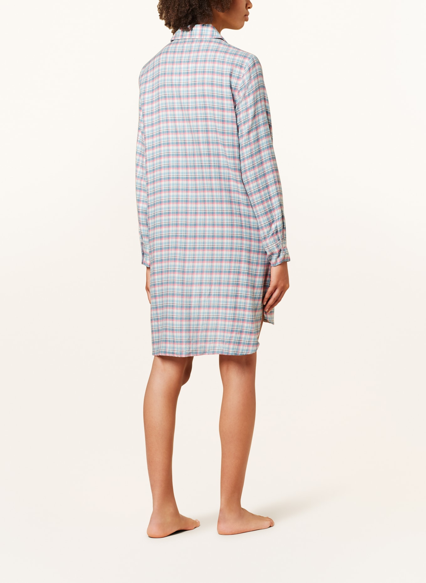 DKNY Nightgown in flannel, Color: LIGHT BLUE/ WHITE/ PINK (Image 3)