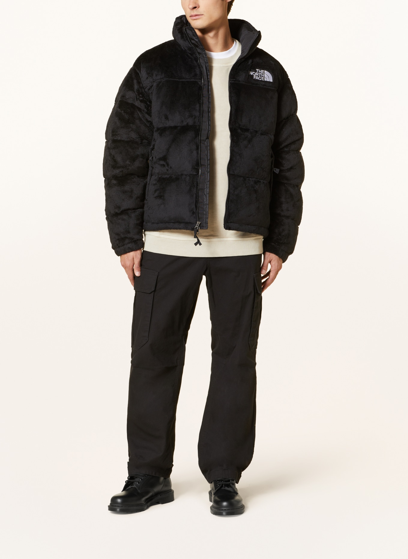 THE NORTH Down black FACE VERSA jacket in
