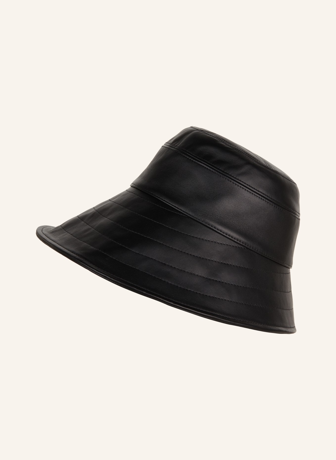 THE ATTICO Klobouk Bucket Hat z kůže, Barva: ČERNÁ (Obrázek 1)