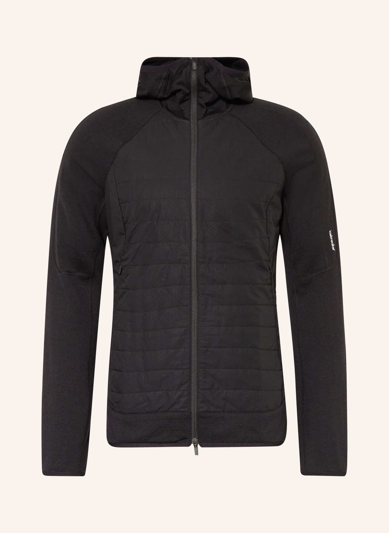 icebreaker Mid-layer jacket QUANTUM made of merino wool, Color: BLACK (Image 1)