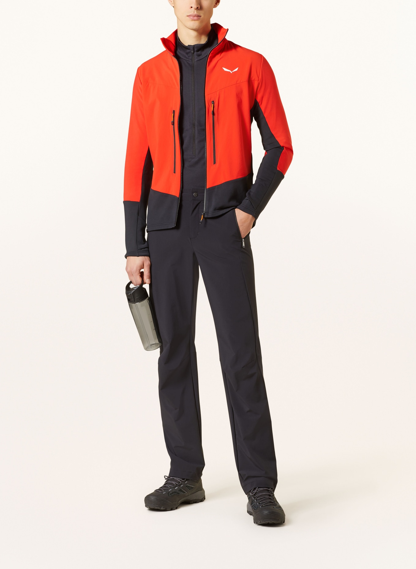 SALEWA Mid-layer jacket ORTLES, Color: RED/ BLACK (Image 2)