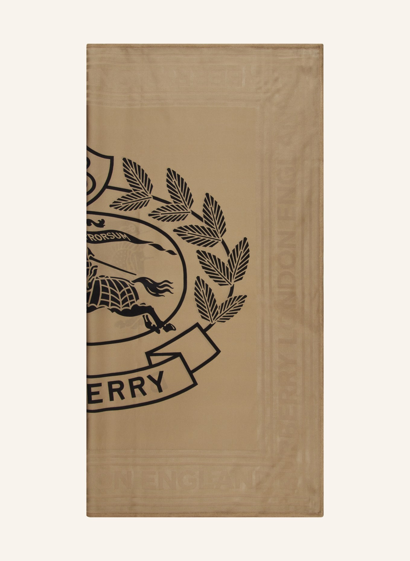 BURBERRY Hedvábný šátek, Barva: KHAKI/ ČERNÁ (Obrázek 1)