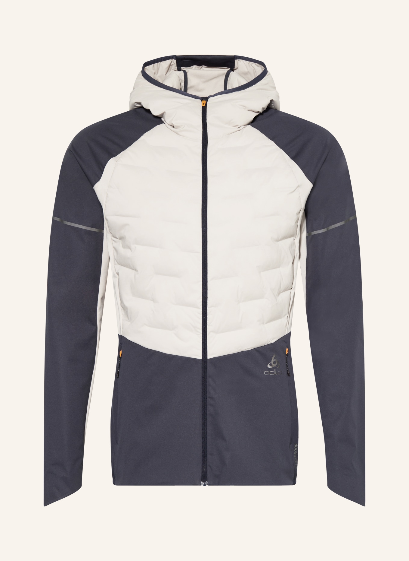 odlo Hybrid running jacket ZEROWEIGHT INSULATOR, Color: DARK GRAY/ CREAM (Image 1)