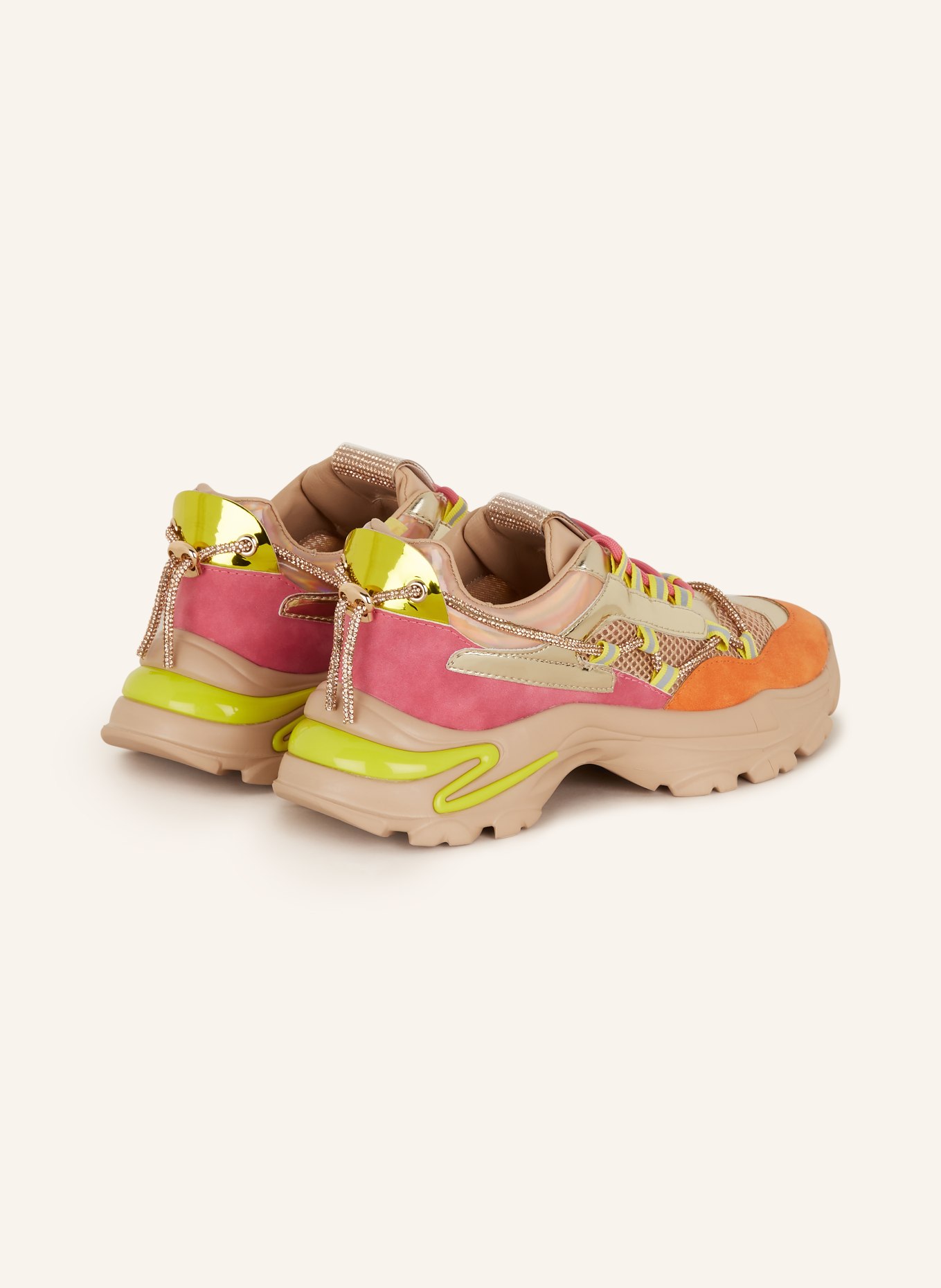 STEVE MADDEN Sneakers MIRACLES with decorative gems, Color: ORANGE/ GOLD/ PINK (Image 2)