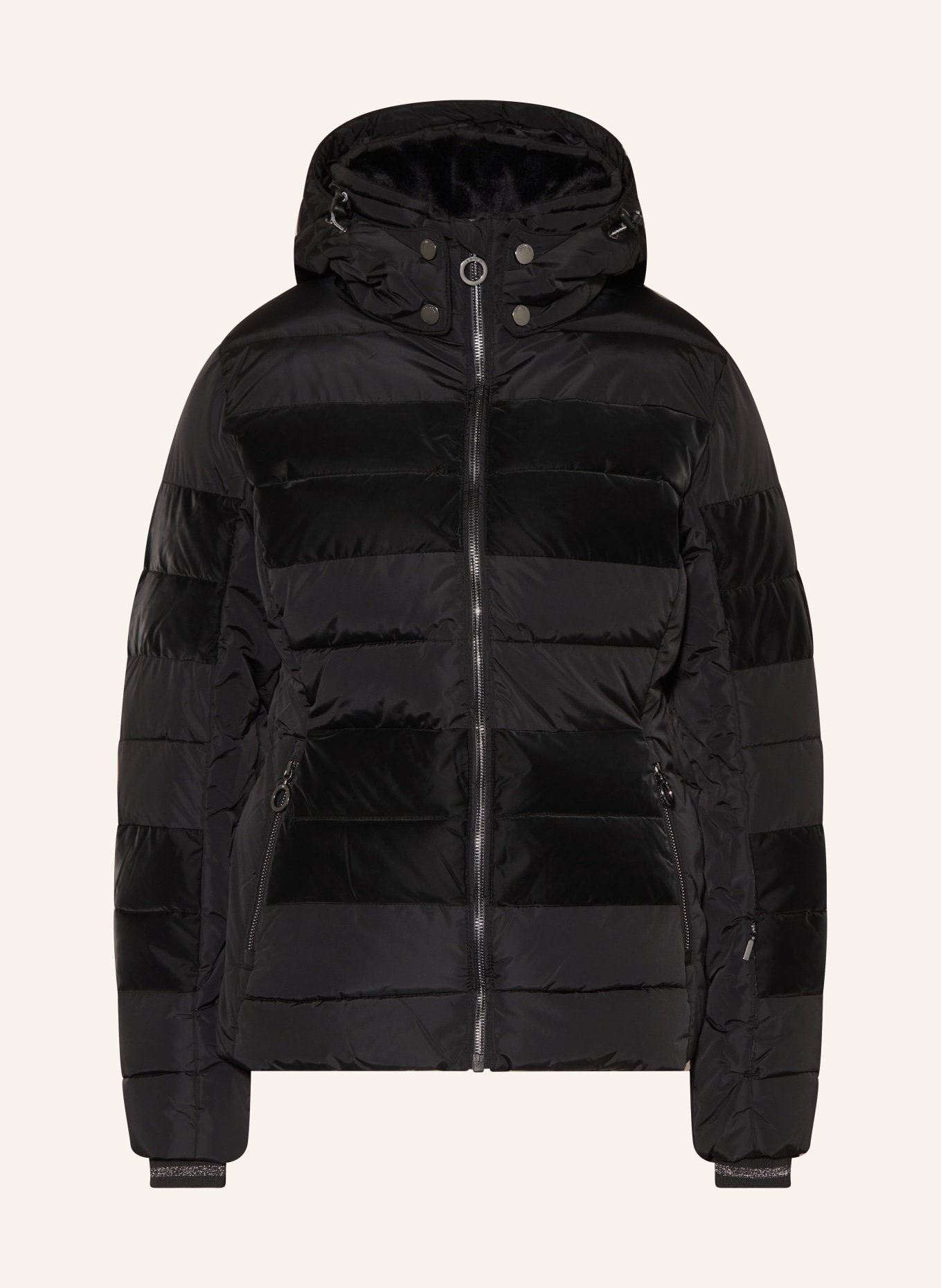 LUHTA Ski jacket SAMMALTUNTURI with faux fur, Color: BLACK (Image 1)