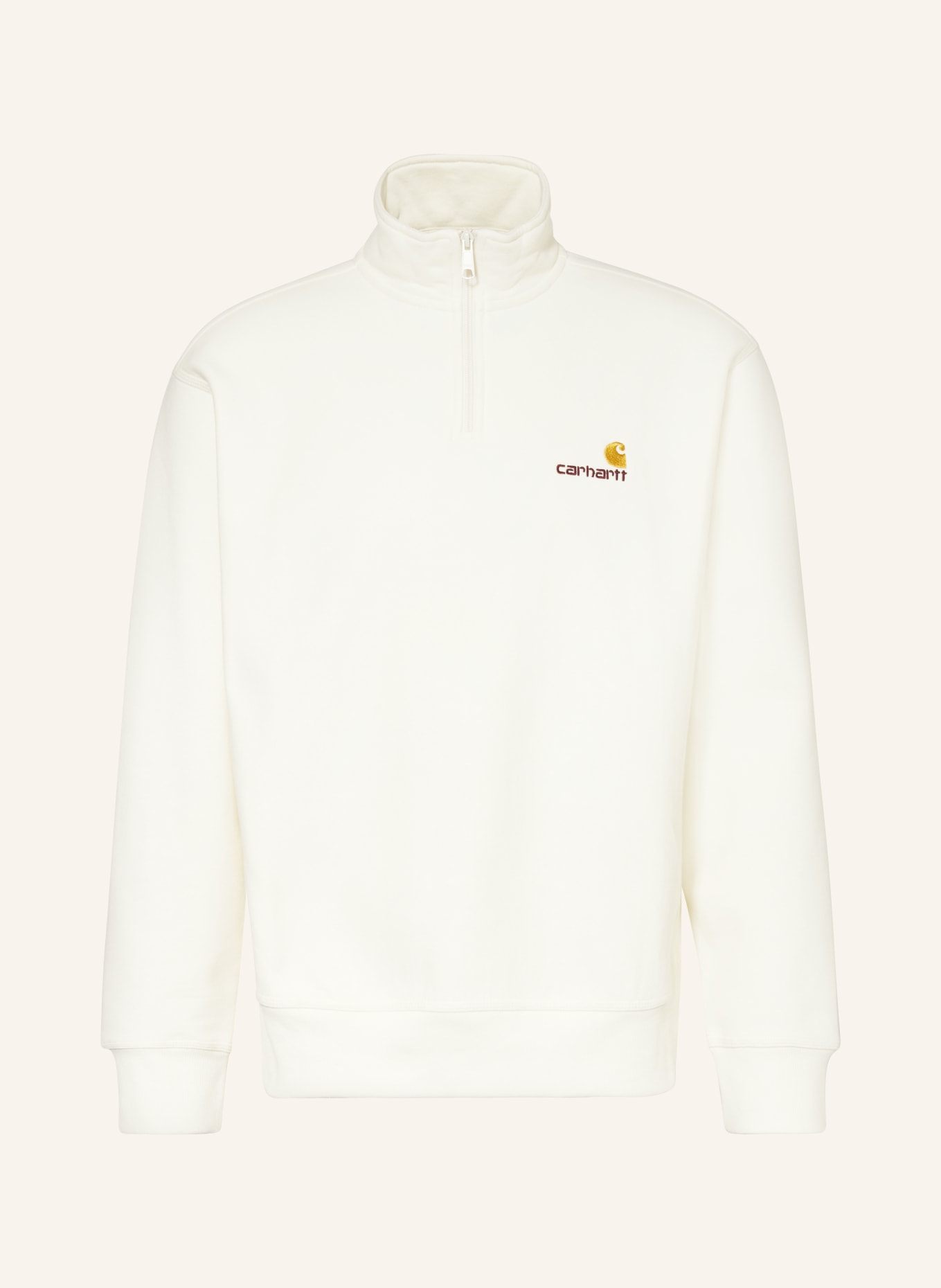 carhartt WIP Half-zip sweater in sweatshirt fabric, Color: BEIGE (Image 1)