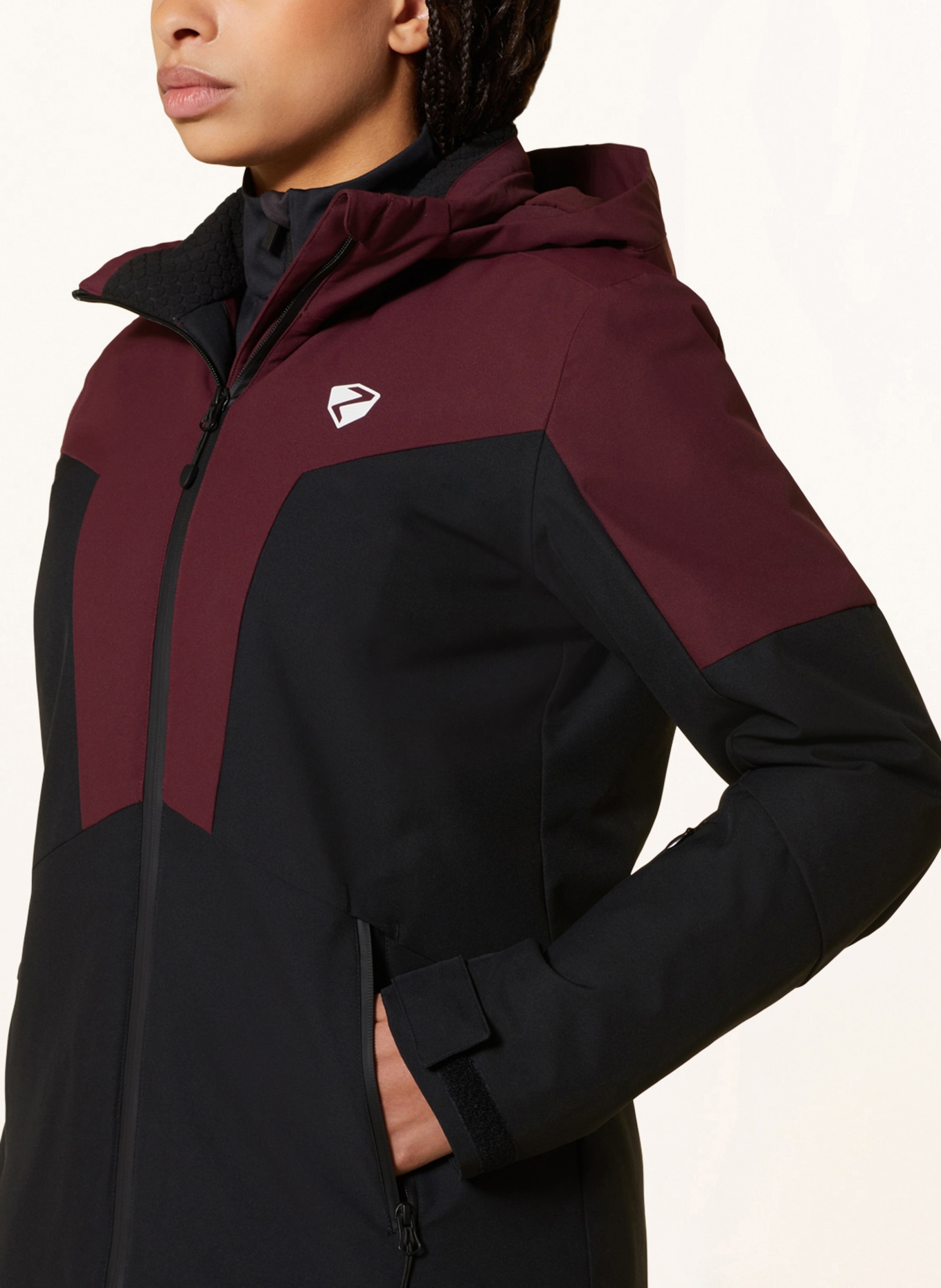 ziener Ski jacket PETKE_BR, Color: BLACK/ DARK RED (Image 5)