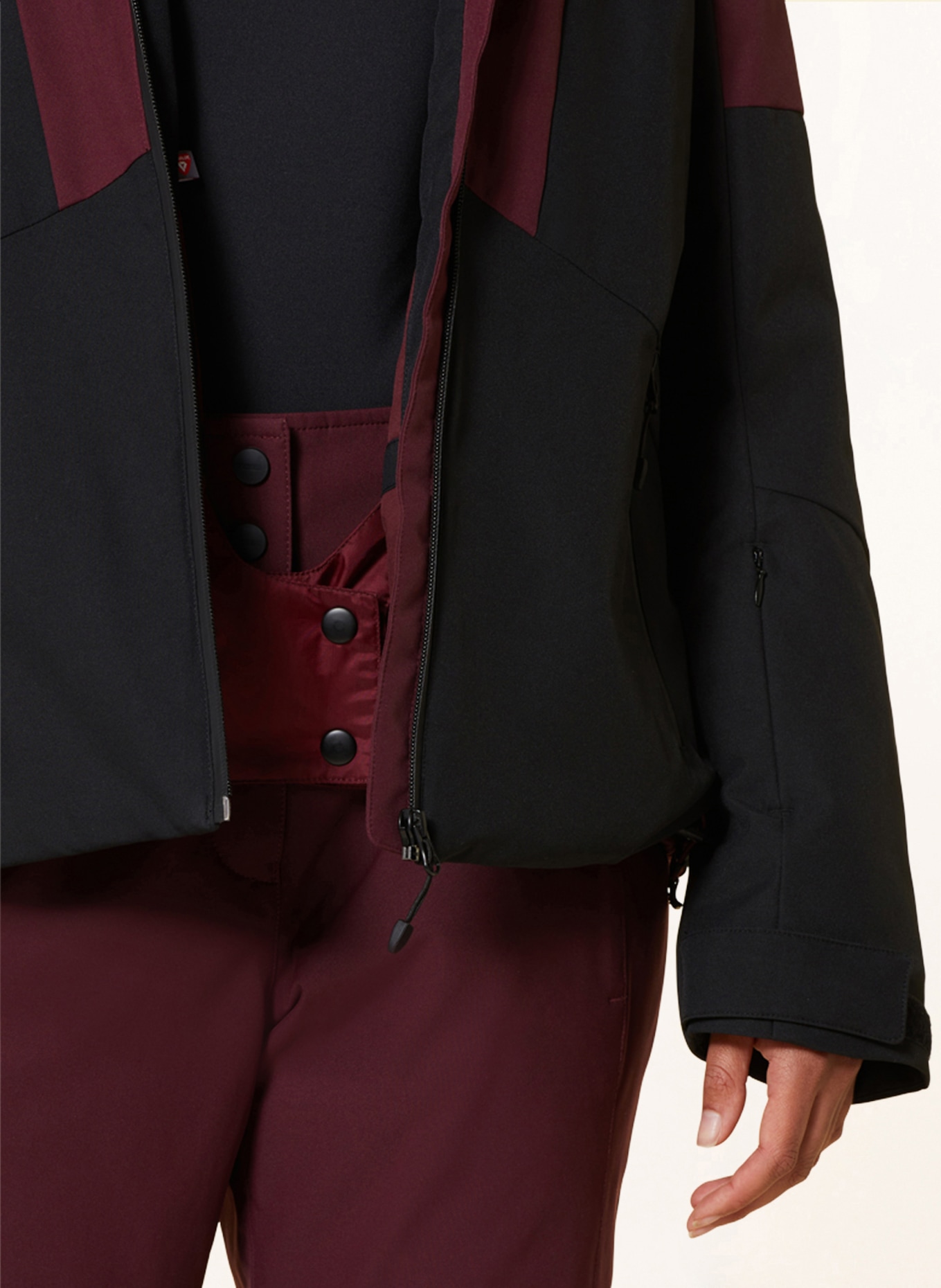 ziener Ski jacket PETKE_BR, Color: BLACK/ DARK RED (Image 6)