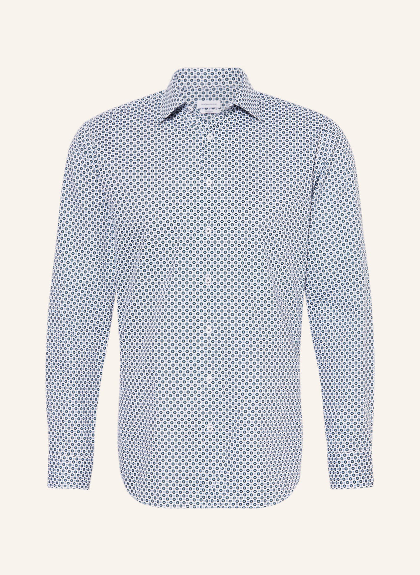 seidensticker Shirt regular fit, Color: WHITE/ TEAL (Image 1)