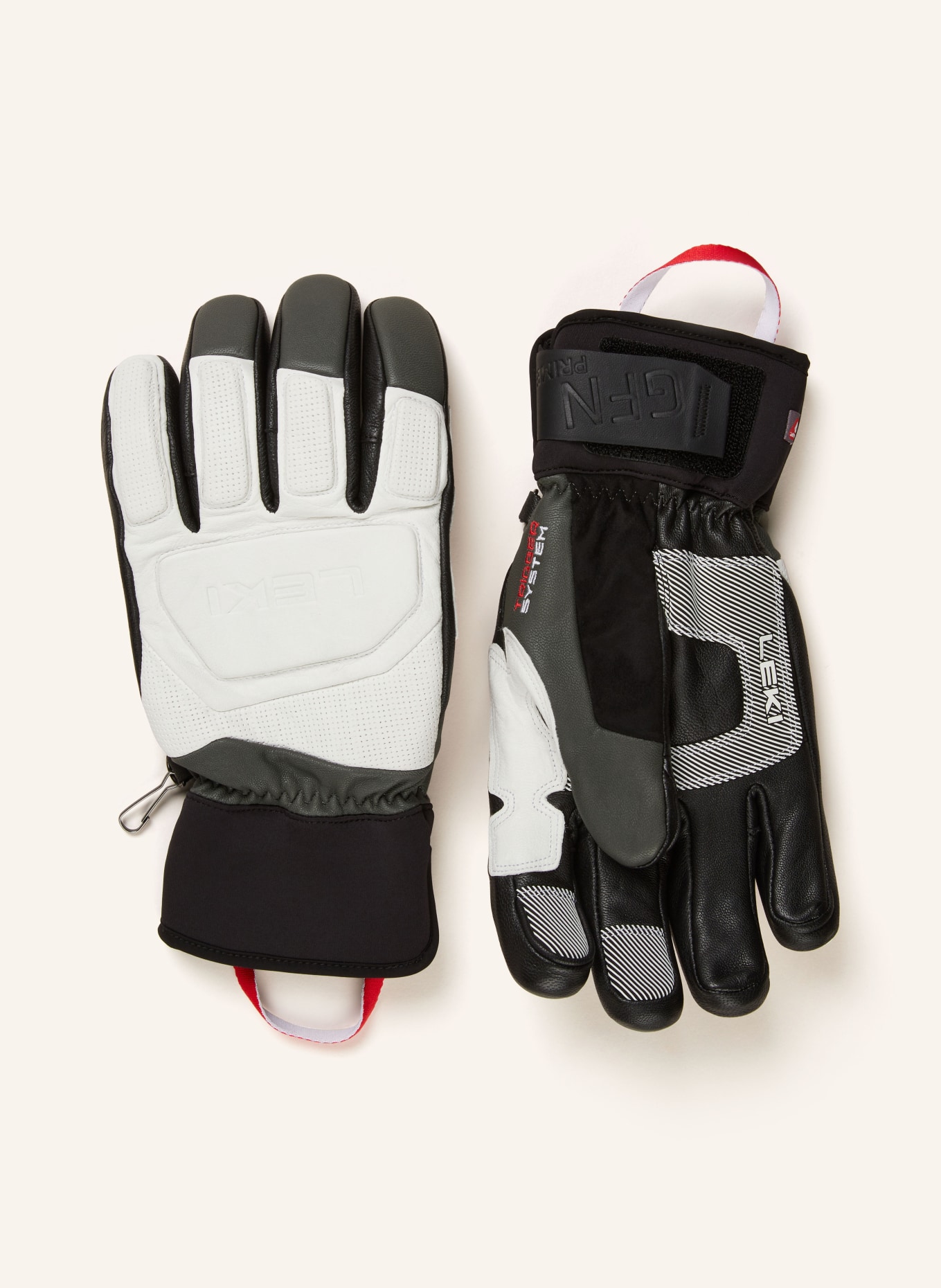 LEKI Ski gloves GRIFFIN PRIME 3D, Color: WHITE/ BLACK (Image 1)