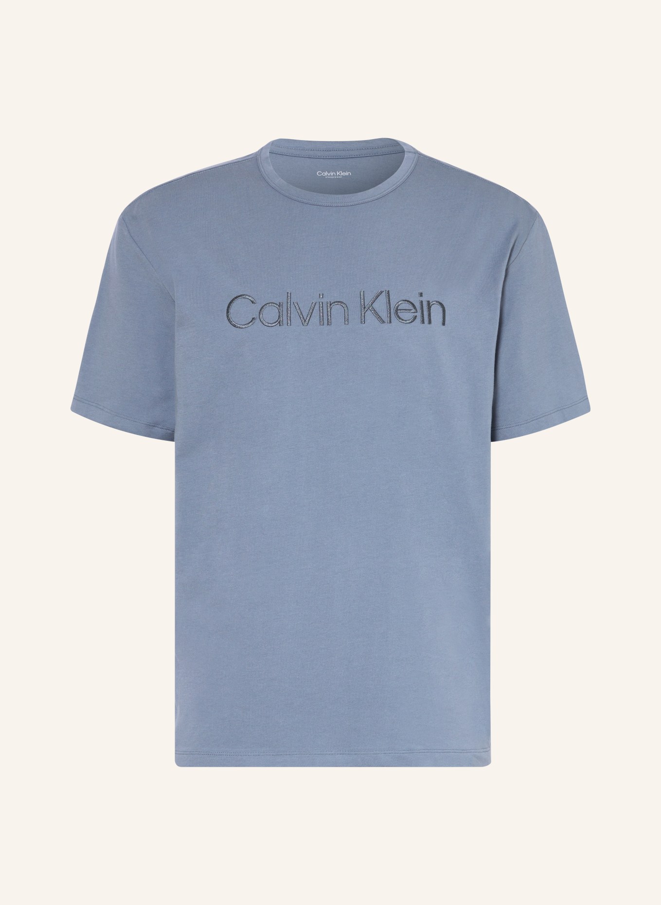 Calvin Klein Pajama shirt PURE COTTON in blue gray