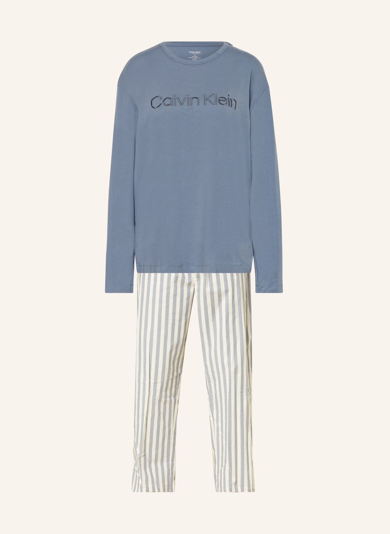 Calvin Klein Schlafanzug PURE COTTON, Farbe: BLAUGRAU/ ECRU (Bild 1)