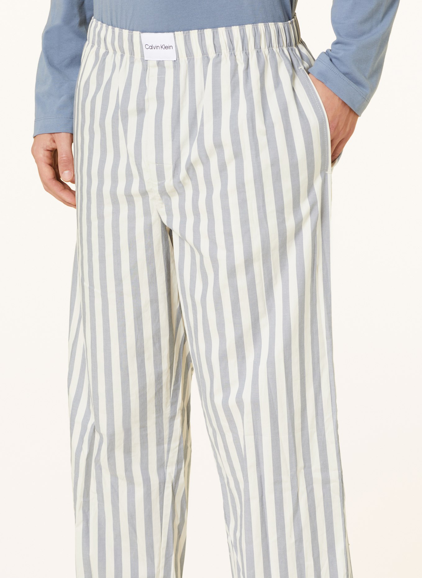 Calvin Klein Schlafanzug PURE COTTON, Farbe: BLAUGRAU/ ECRU (Bild 5)