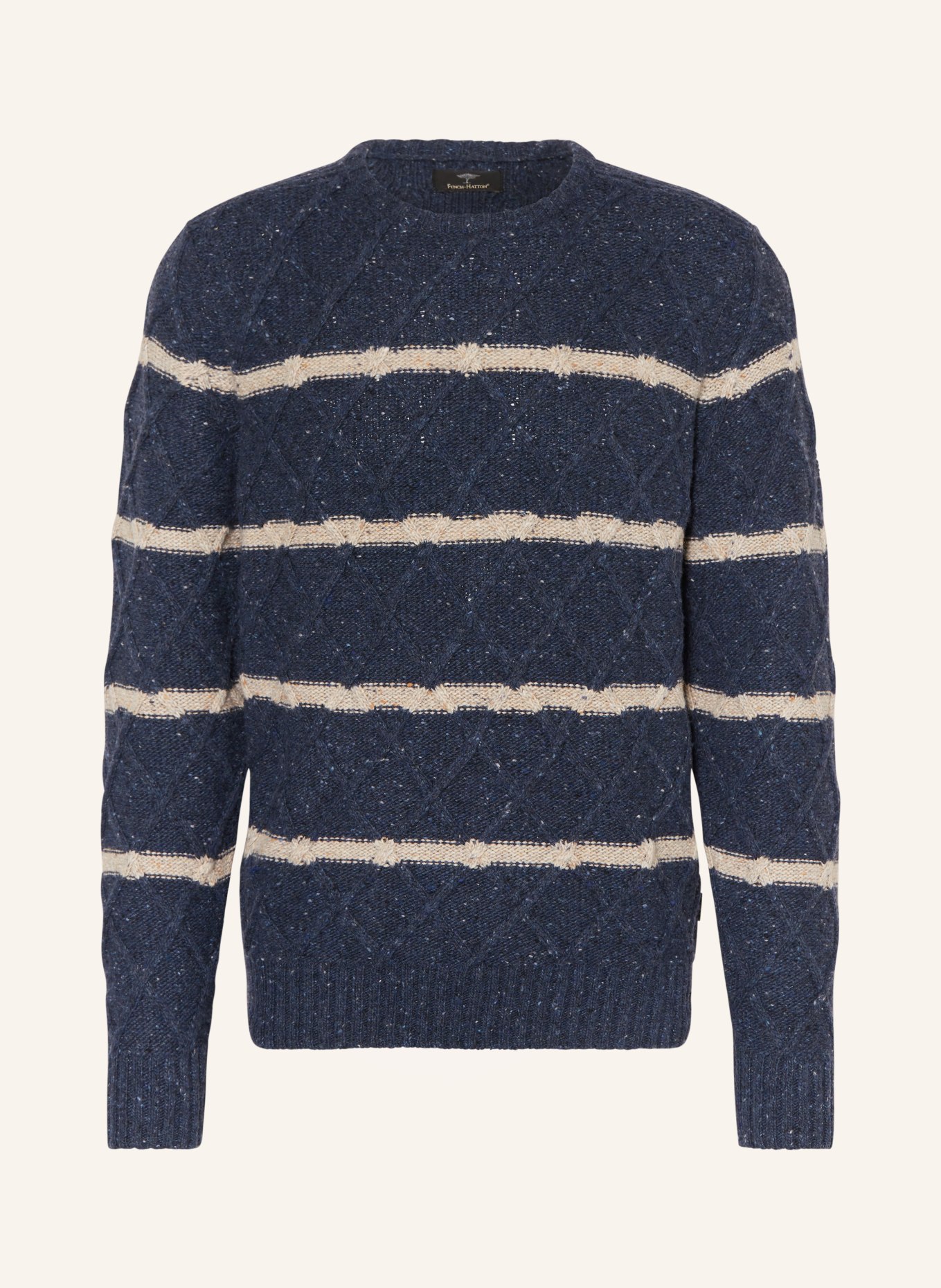 FYNCH-HATTON Sweater, Color: DARK BLUE/ BEIGE/ COGNAC (Image 1)