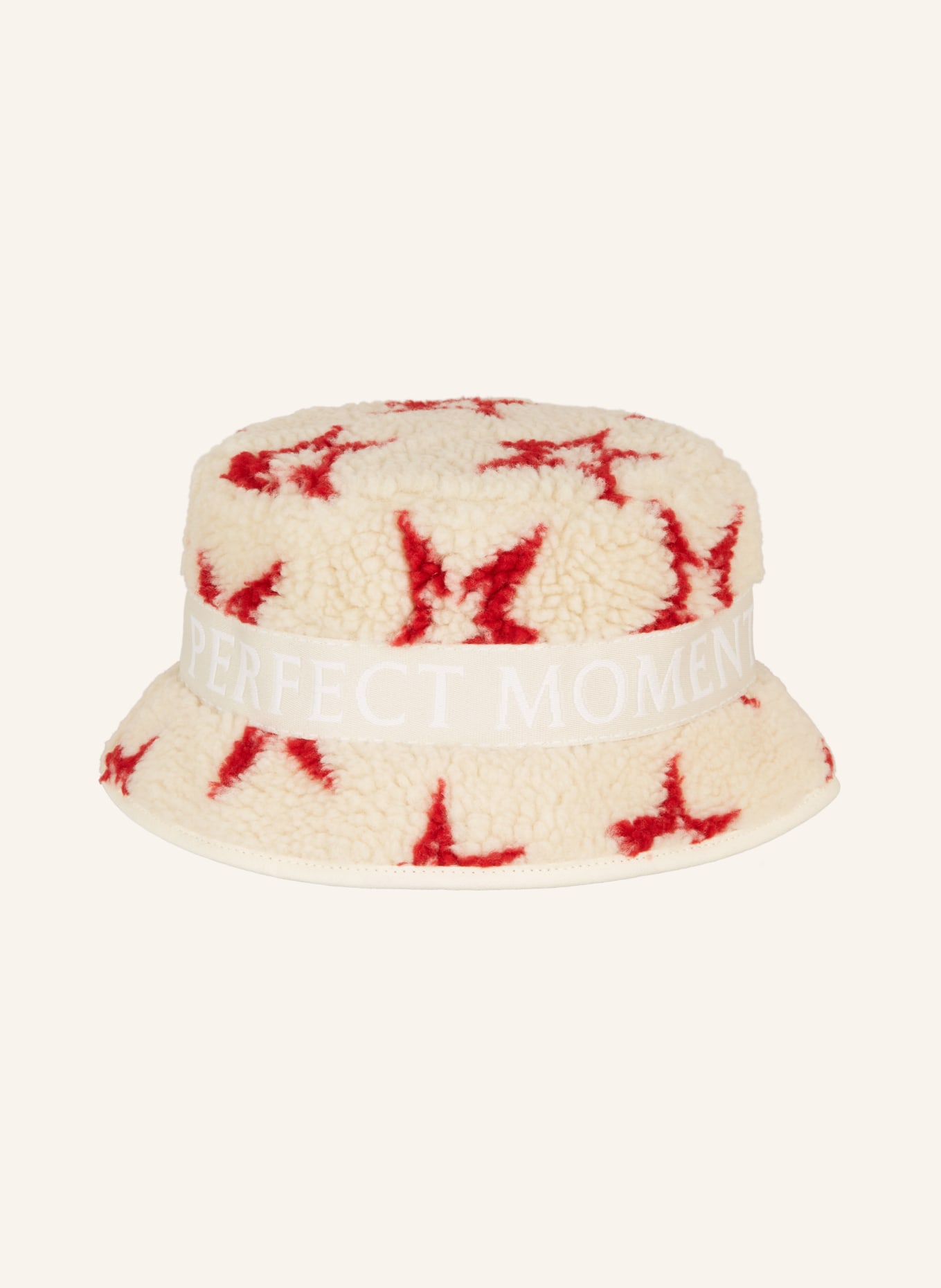 PERFECT MOMENT Fleece bucket hat, Color: ECRU/ RED (Image 2)