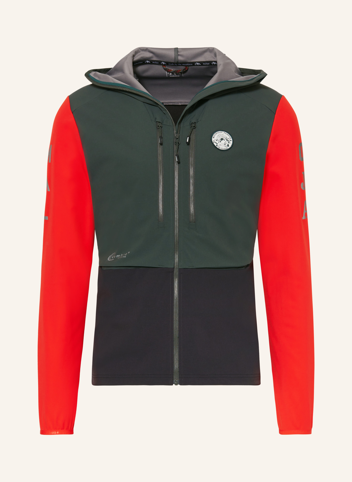 maloja Ski jacket SPERBERM., Color: DARK GREEN/ BLACK/ RED (Image 1)