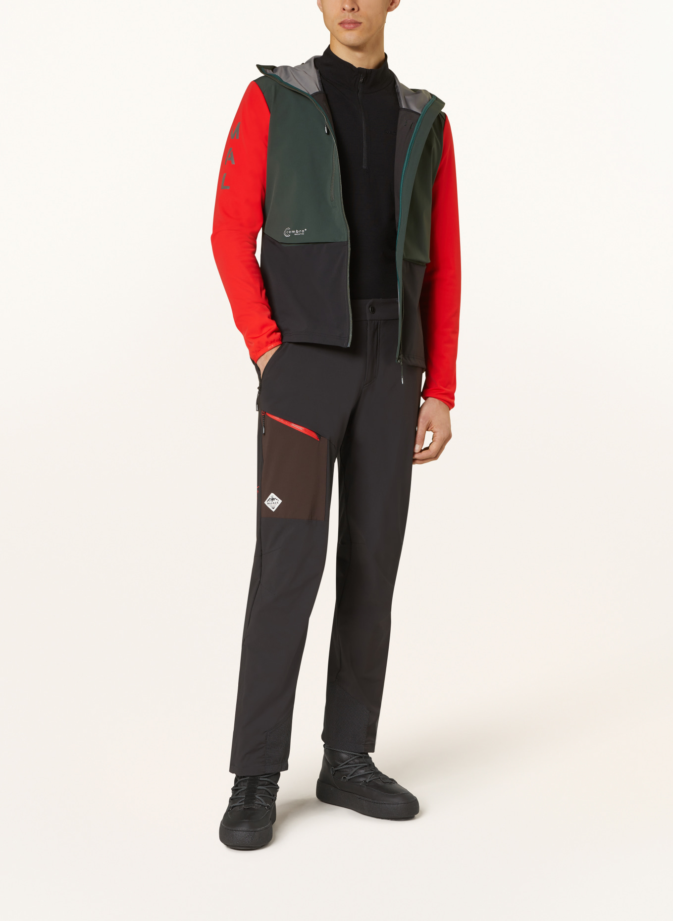 maloja Ski jacket SPERBERM., Color: DARK GREEN/ BLACK/ RED (Image 2)