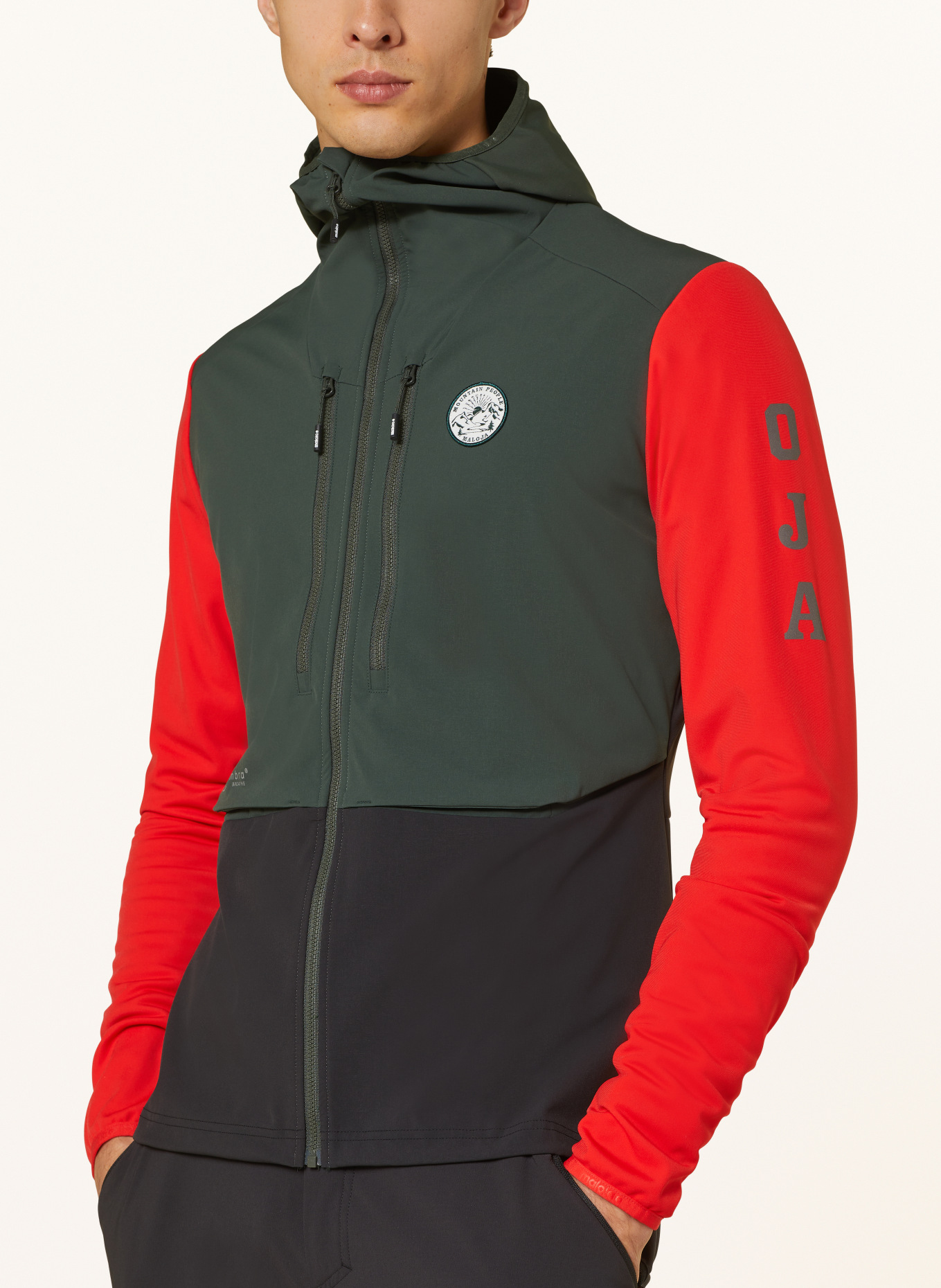 maloja Ski jacket SPERBERM., Color: DARK GREEN/ BLACK/ RED (Image 5)