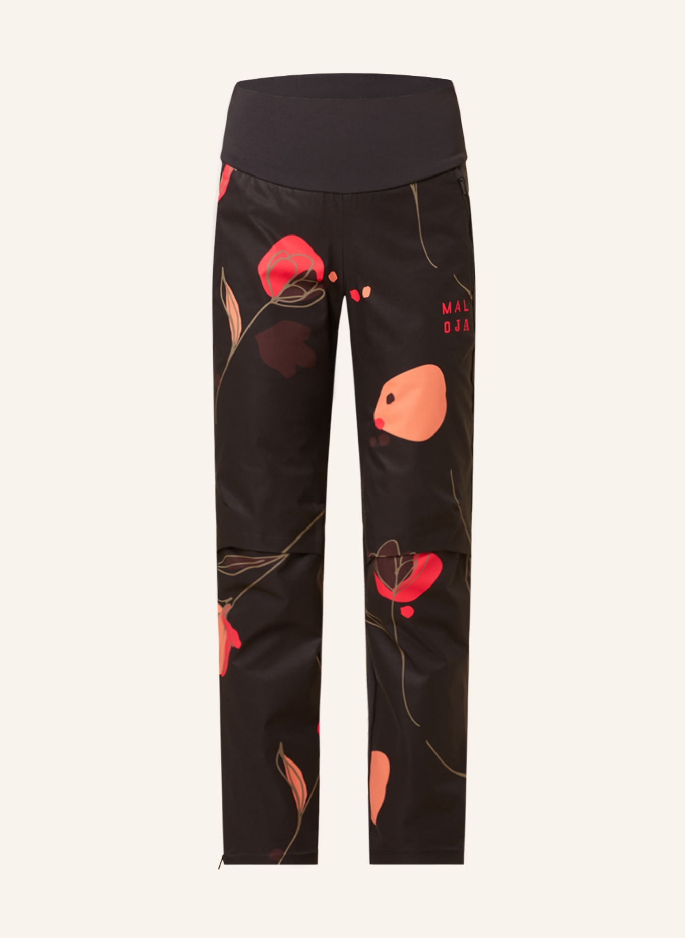 maloja Cross-country ski pants ROBINIEM., Color: BLACK/ RED/ NUDE (Image 1)