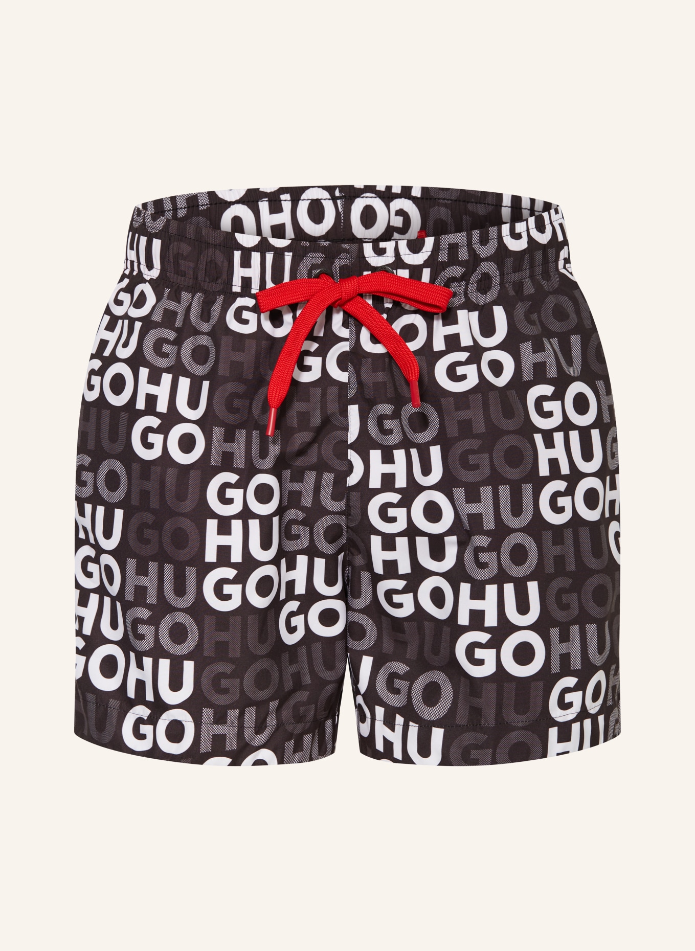 HUGO Swim shorts FAME, Color: BLACK/ WHITE (Image 1)