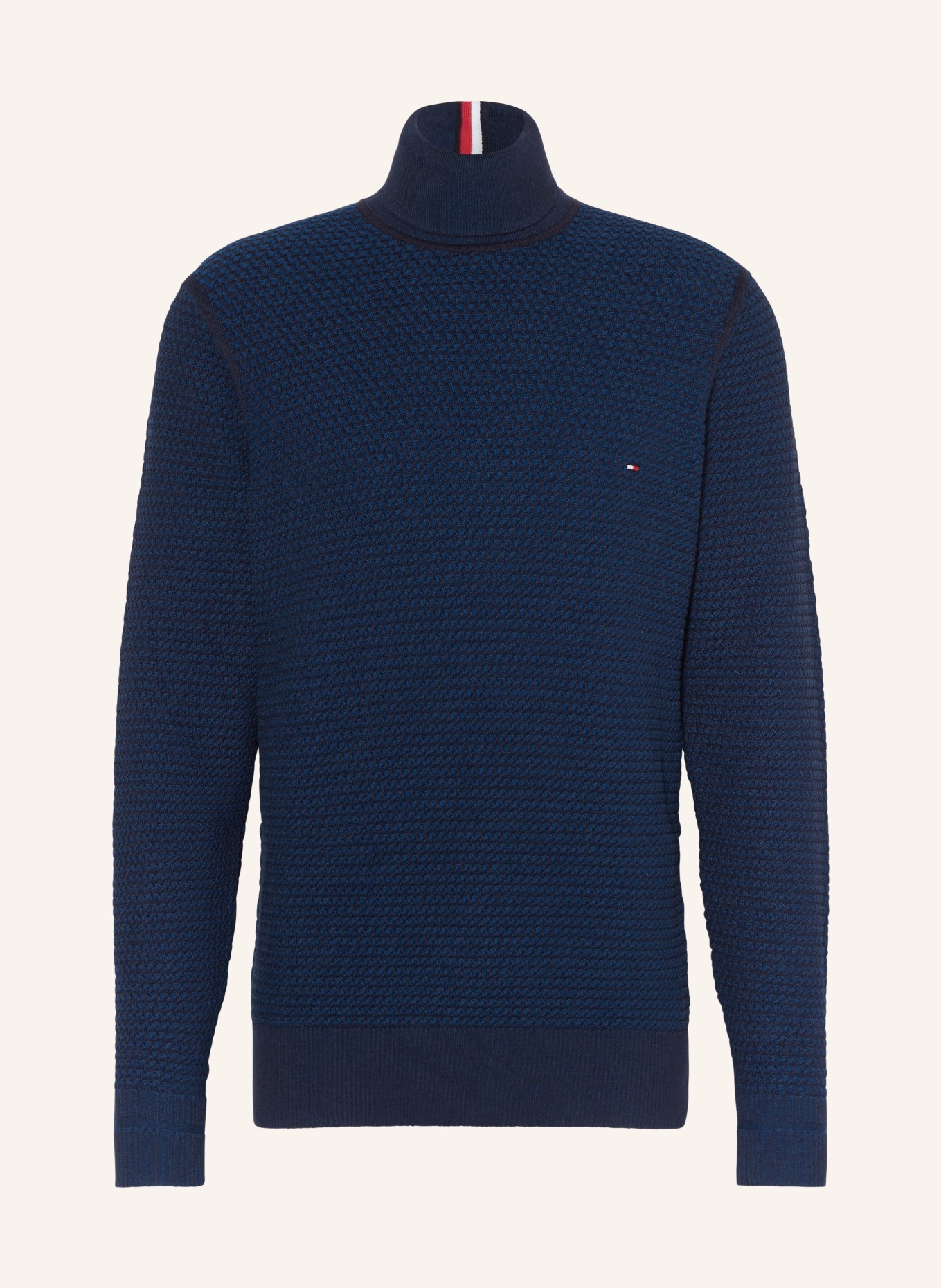 TOMMY HILFIGER Rollkragenpullover: DUNKELBLAU/ BLAU