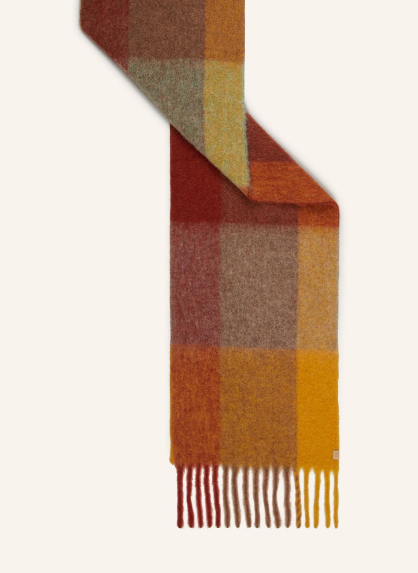 WOOLRICH Scarf with alpaca, Color: DARK YELLOW/ DARK ORANGE/ BROWN (Image 2)