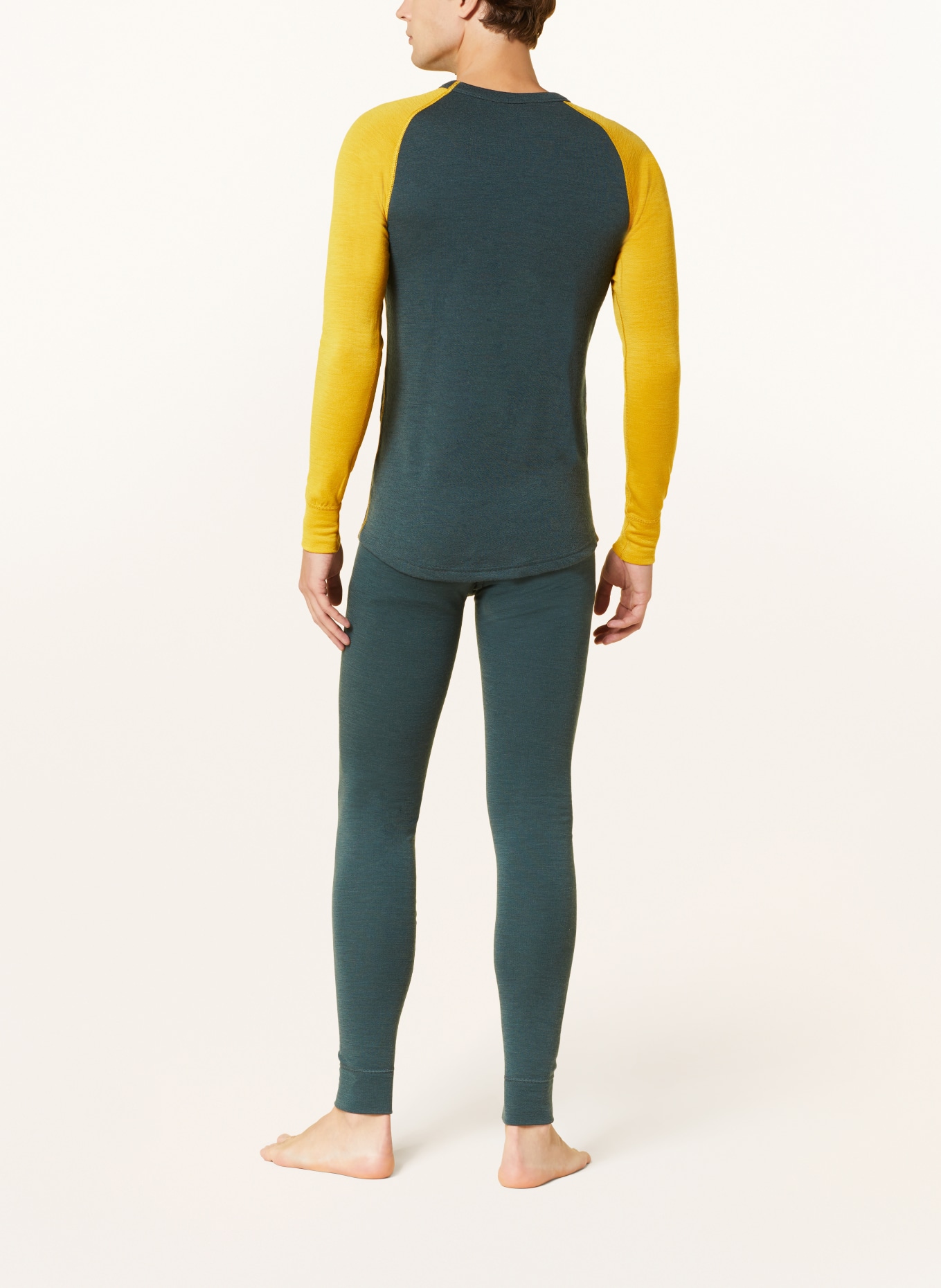 DEVOLD Functional underwear shirt EXPEDITION MERINO 235 in merino wool, Color: TEAL/ DARK YELLOW (Image 3)