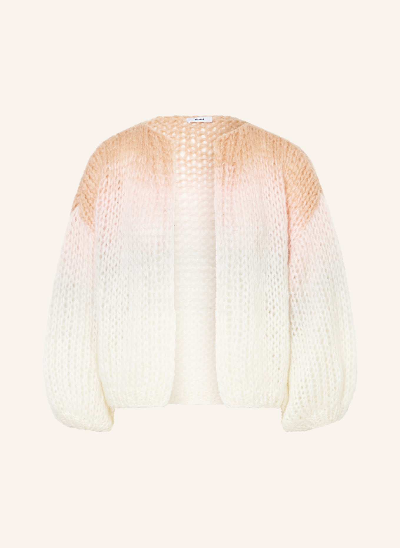 MAIAMI Oversized knit cardigan with mohair, Color: CREAM/ LIGHT PINK/ LIGHT GRAY (Image 1)