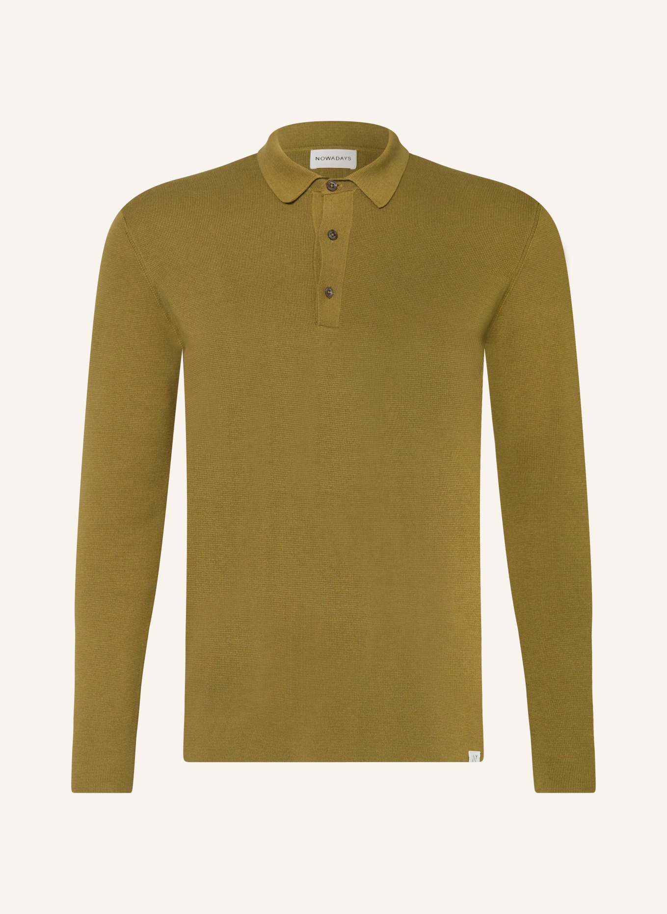 NOWADAYS Knitted polo shirt, Color: OLIVE(Image null)