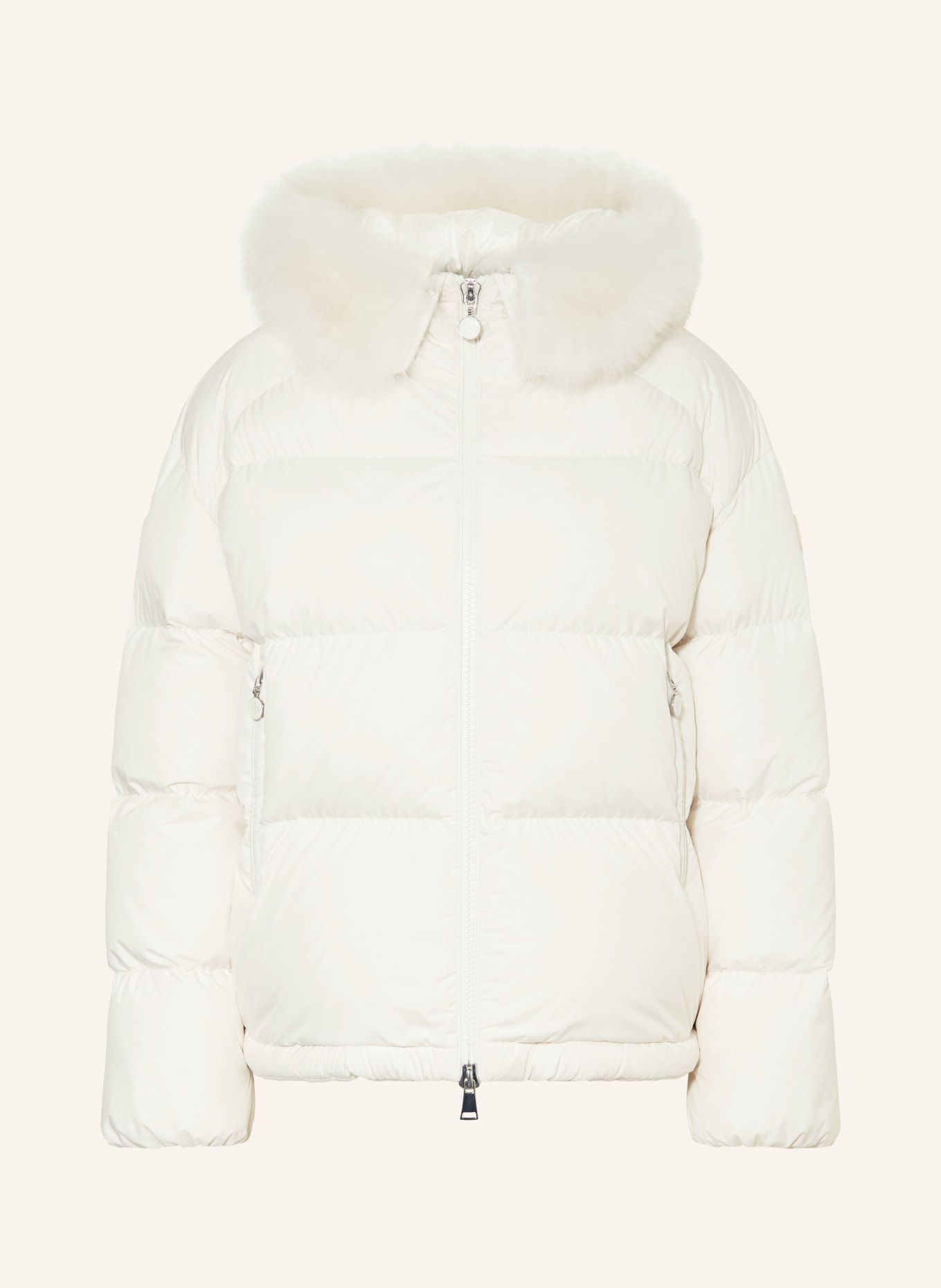 MONCLER Down jacket MINO with detachable real fur, Color: WHITE (Image 1)