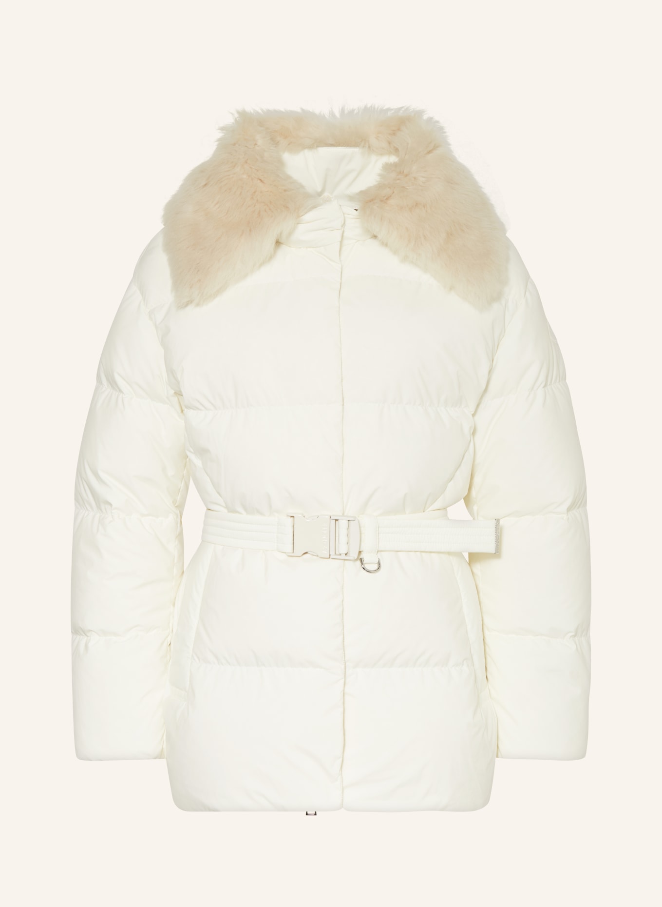 MONCLER Down jacket MACAREUX with faux fur, Color: ECRU (Image 1)