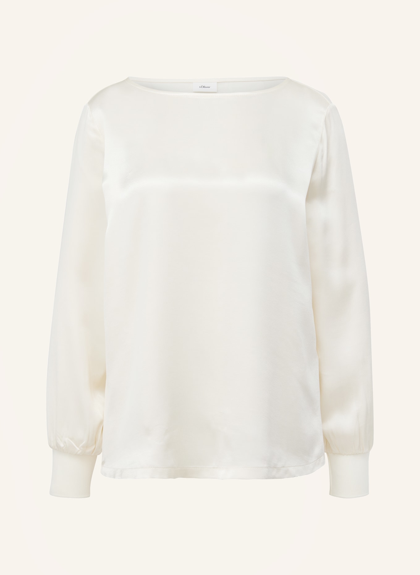 s.Oliver BLACK LABEL Shirt blouse in satin, Color: ECRU (Image 1)