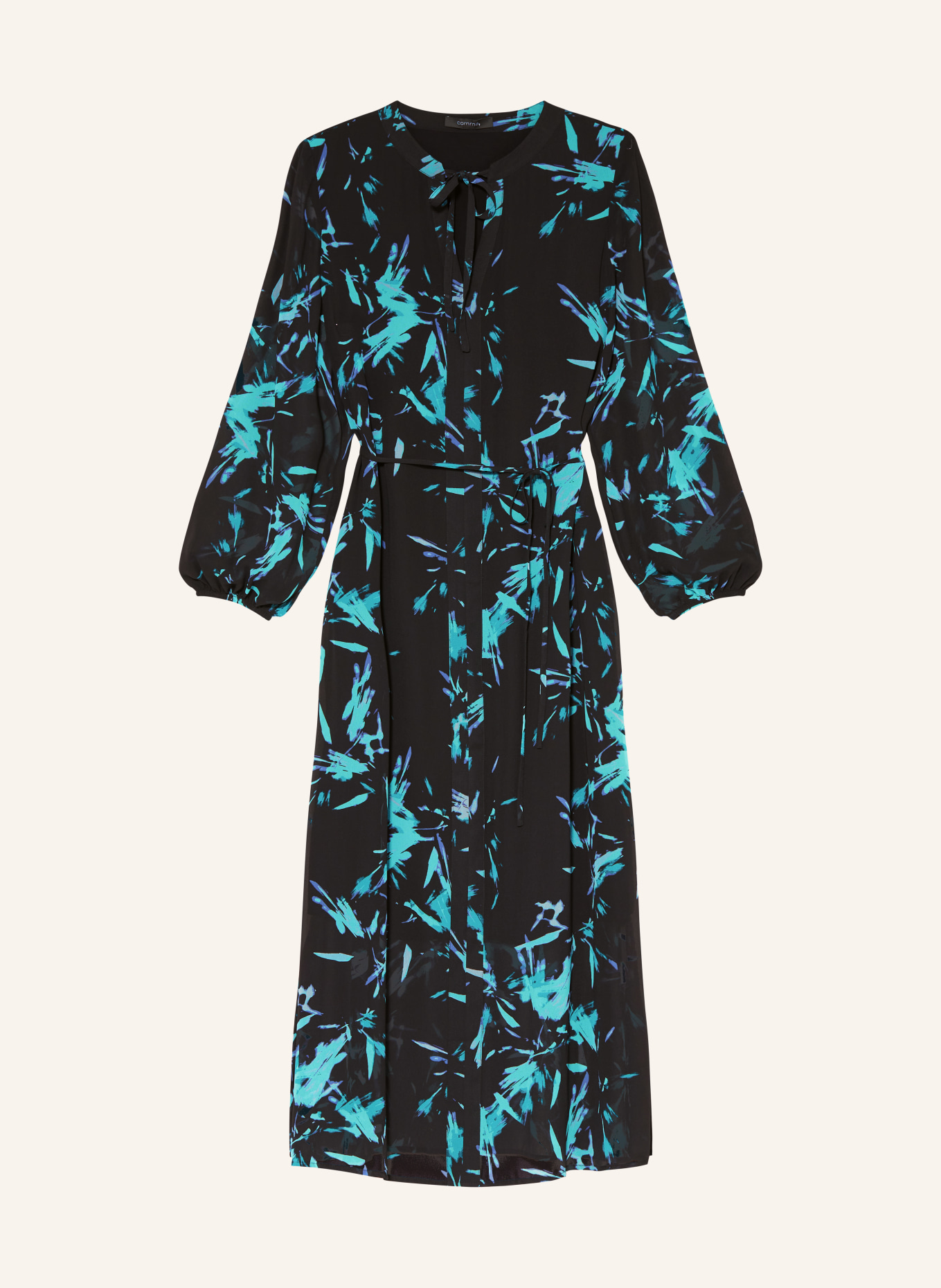 comma Dress, Color: BLACK/ TURQUOISE/ BLUE (Image 1)