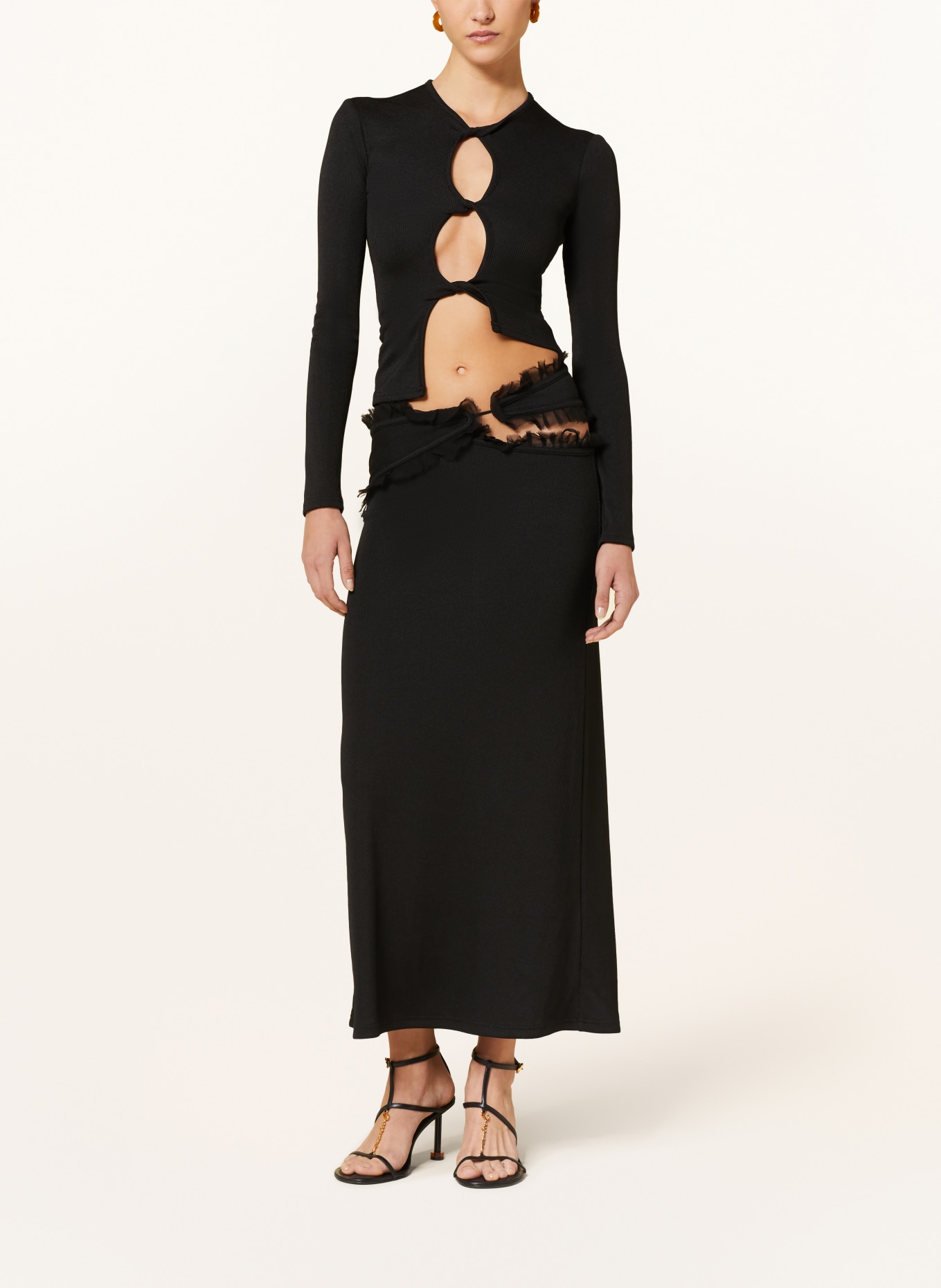 CHRISTOPHER ESBER Long sleeve shirt OPEN TWIST with cut-outs, Color: BLACK (Image 2)