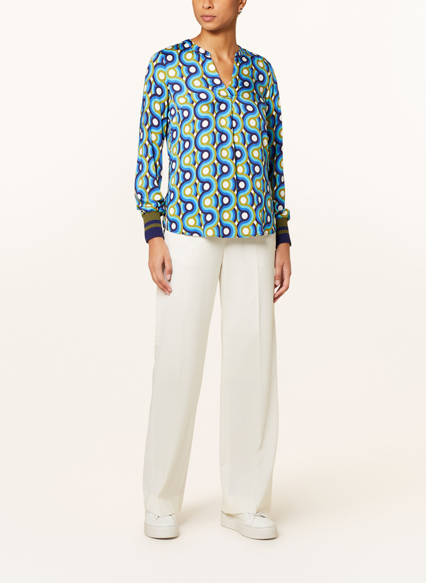 Emily VAN DEN BERGH Shirt blouse, Color: DARK BLUE/ WHITE/ NEON BLUE (Image 2)
