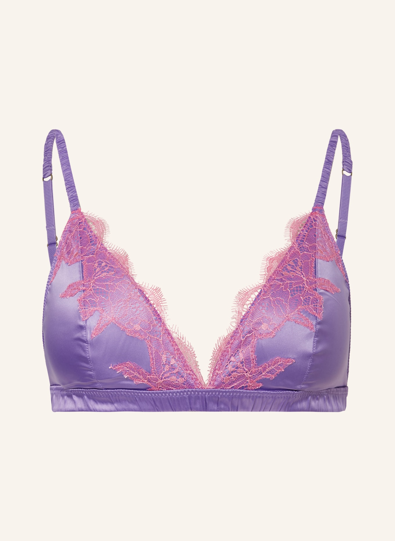 LOVE Stories Triangle bra BOWIE in satin, Color: PURPLE/ PINK (Image 1)