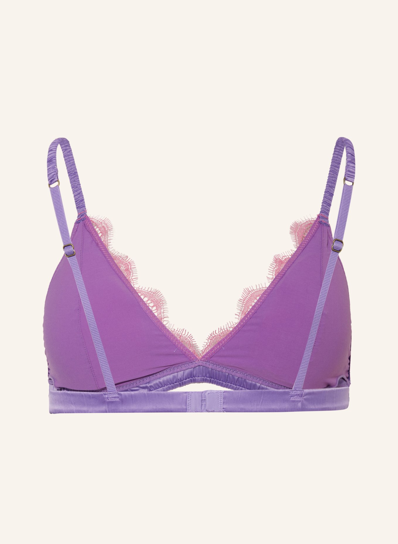 LOVE Stories Triangle bra BOWIE in satin, Color: PURPLE/ PINK (Image 2)